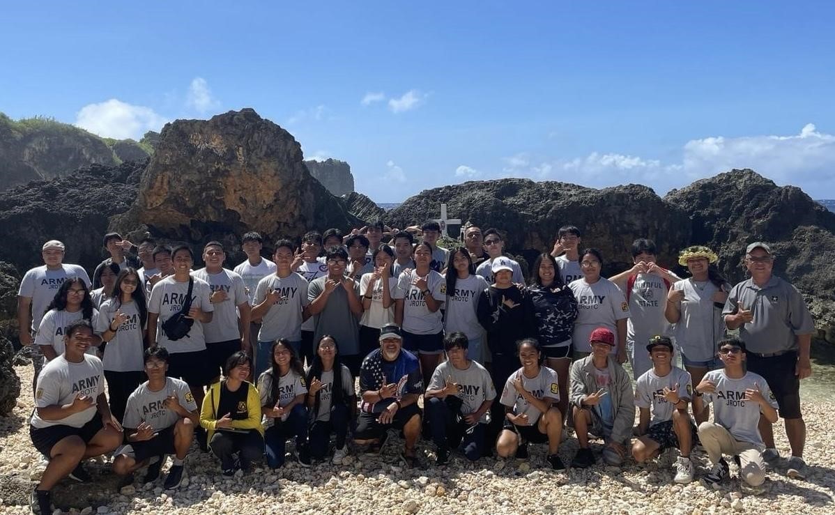 Led by their senior Army instructor, CSM (Ret.) Richard Basa, 41 JROTC cadets of Saipan Southern High School’s Manta Ray Battalion participated in a World War II 80th anniversary tour conducted by Gordon Marciano.