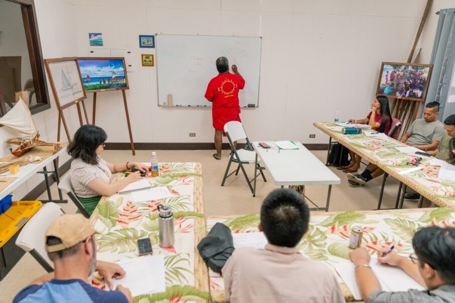 Master Navigator Mario Benito conducts a traditional navigation class​.