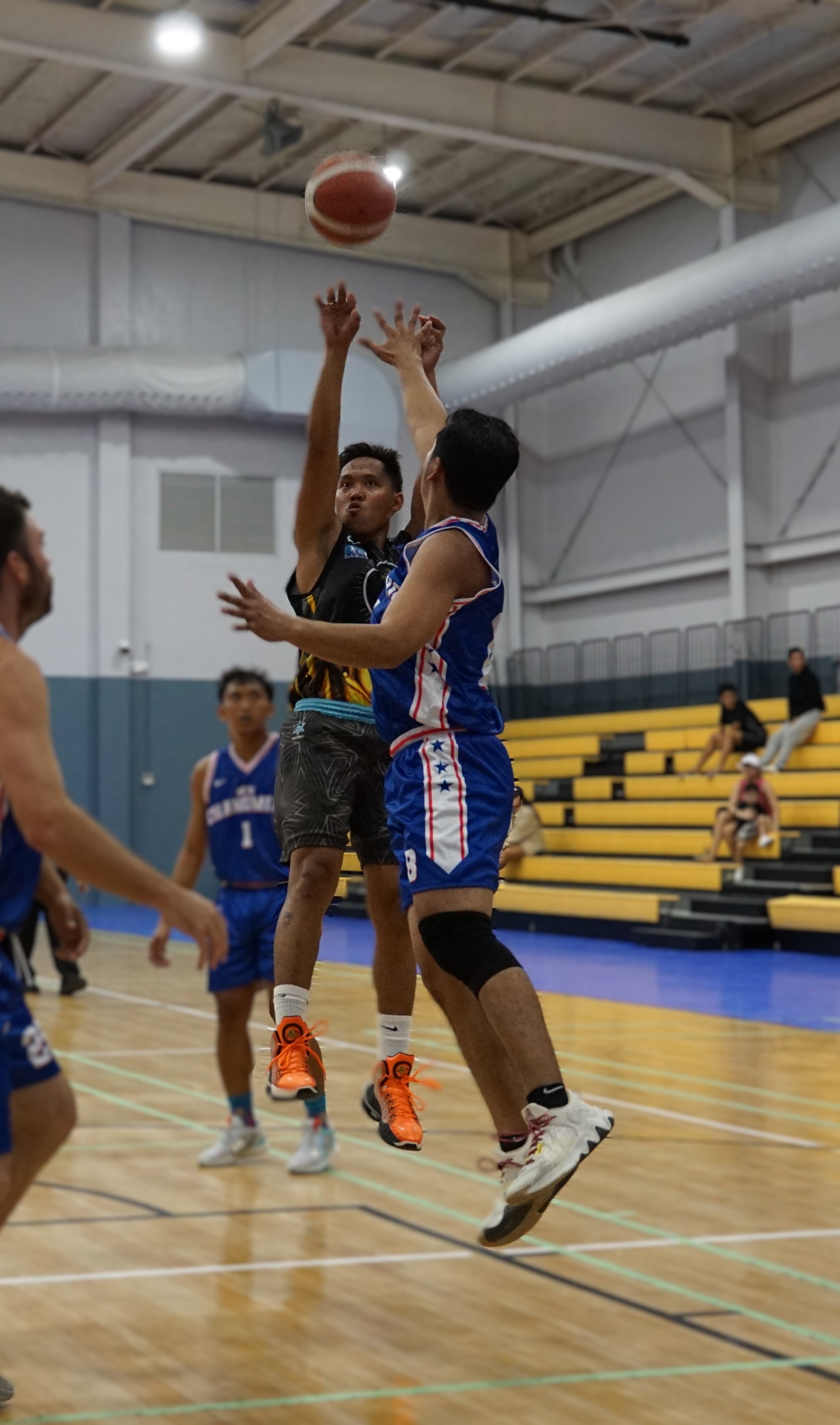 Pegs' Mark Aycardo pulls up for the midrange jumper during a game against New Changming in the men's open division of the Michelob Ultra Cup 2024 at the Ada gym on Monday.