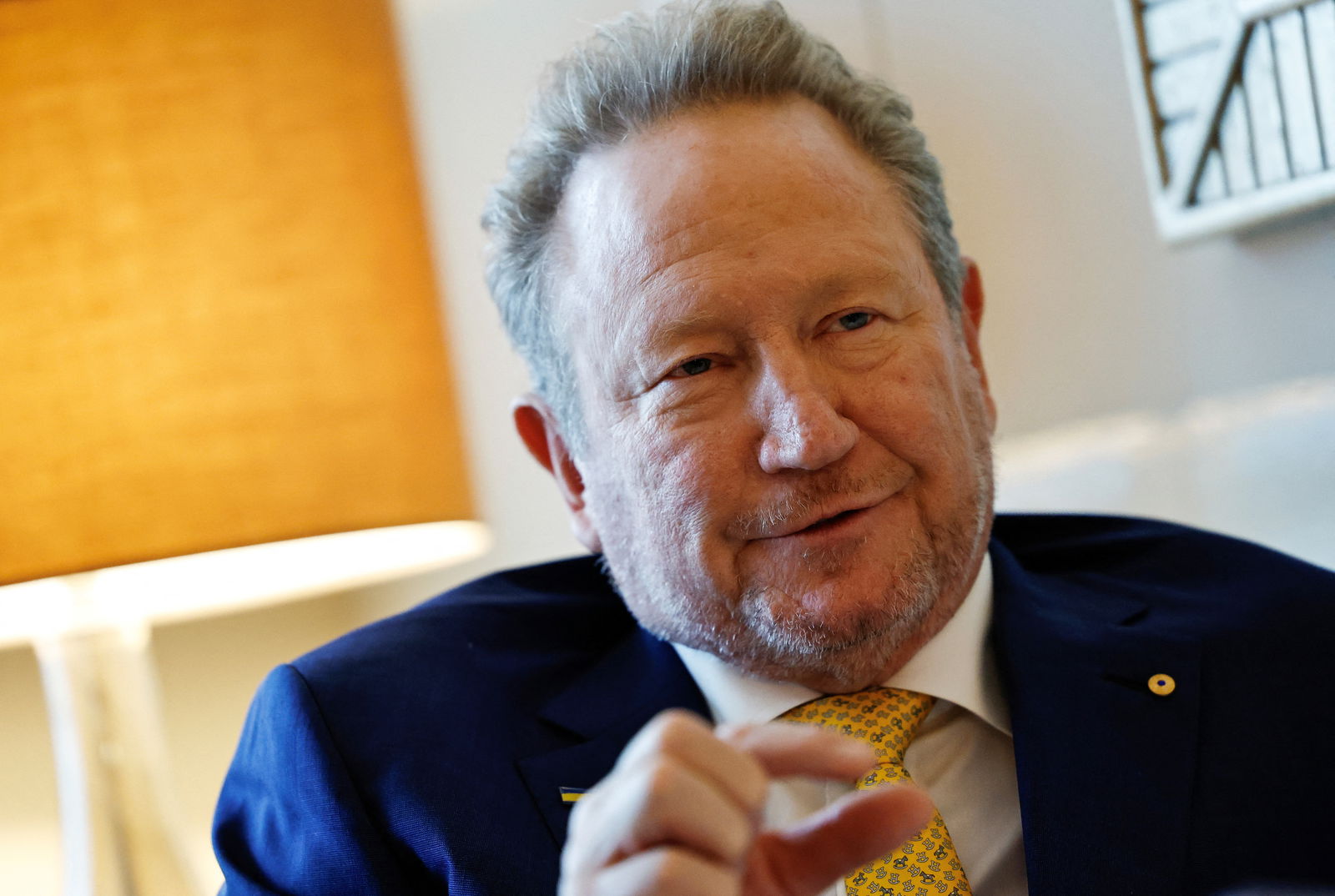 Fortescue's founder and executive chairman Andrew Forrest speaks during an interview with Reuters, in Beijing, China March 23, 2024. 