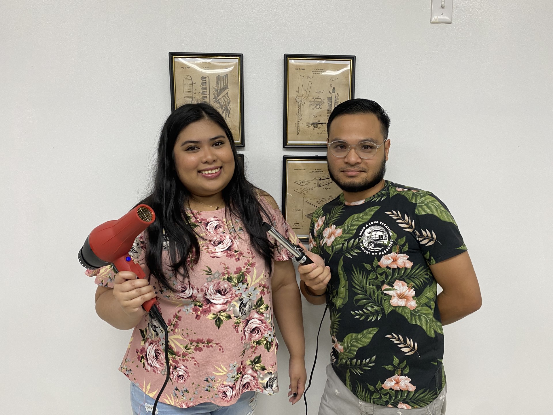 Cosmetology students Jelleen Narciso, left, and Frankie Castro, pose for  Variety.