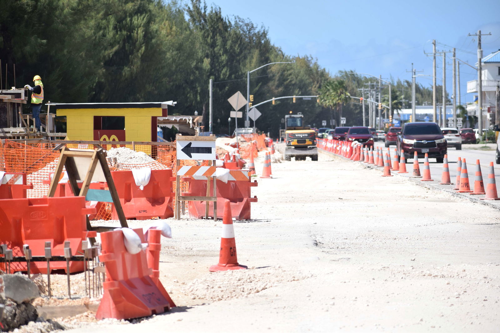 The southbound lane of Beach Road in San Jose is still undergoing construction.