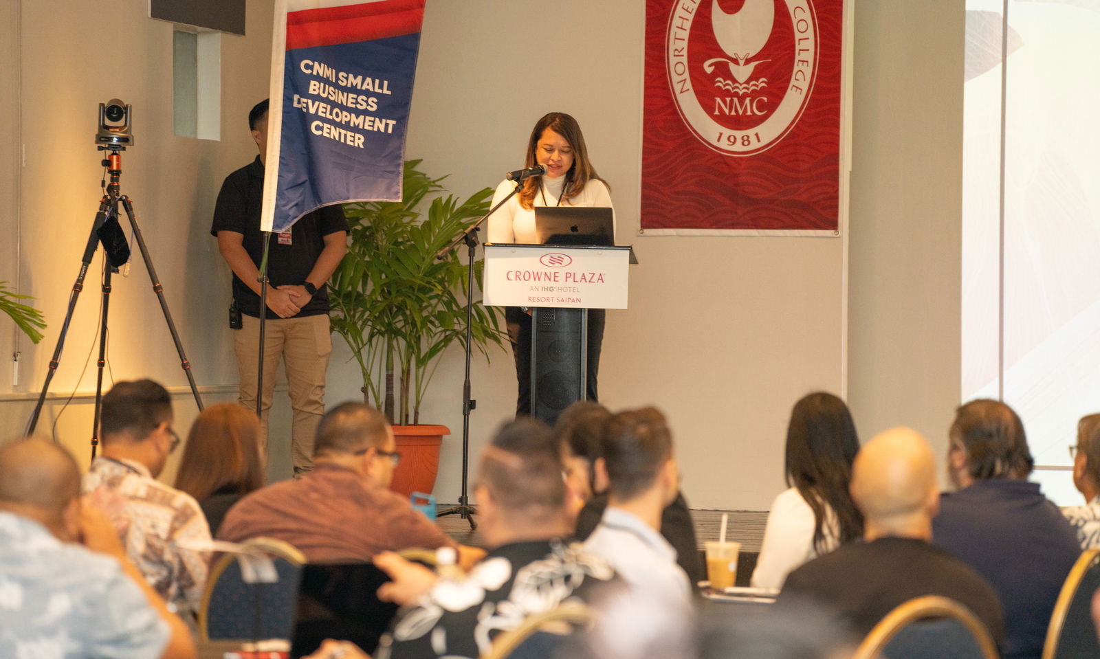 CNMI SBDC Network Director Nadine C. Deleon Guerrero delivers the opening remarks.