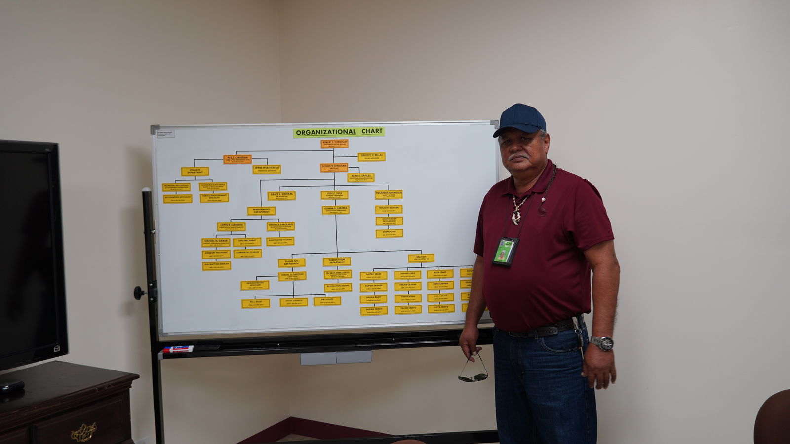 Jose "Joe" Cruz inside the conference room.