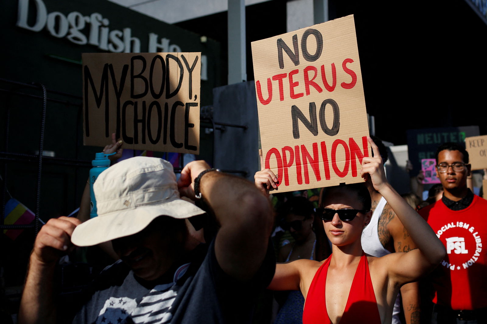FILE PHOTO: An abortion rights protester holds a sign as she demonstrates after the U.S. Supreme Court ruled in the Dobbs v Women’s Health Organization abortion case, overturning the landmark Roe v Wade abortion decision in Miami, Florida, U.S. June 24, 2022. 