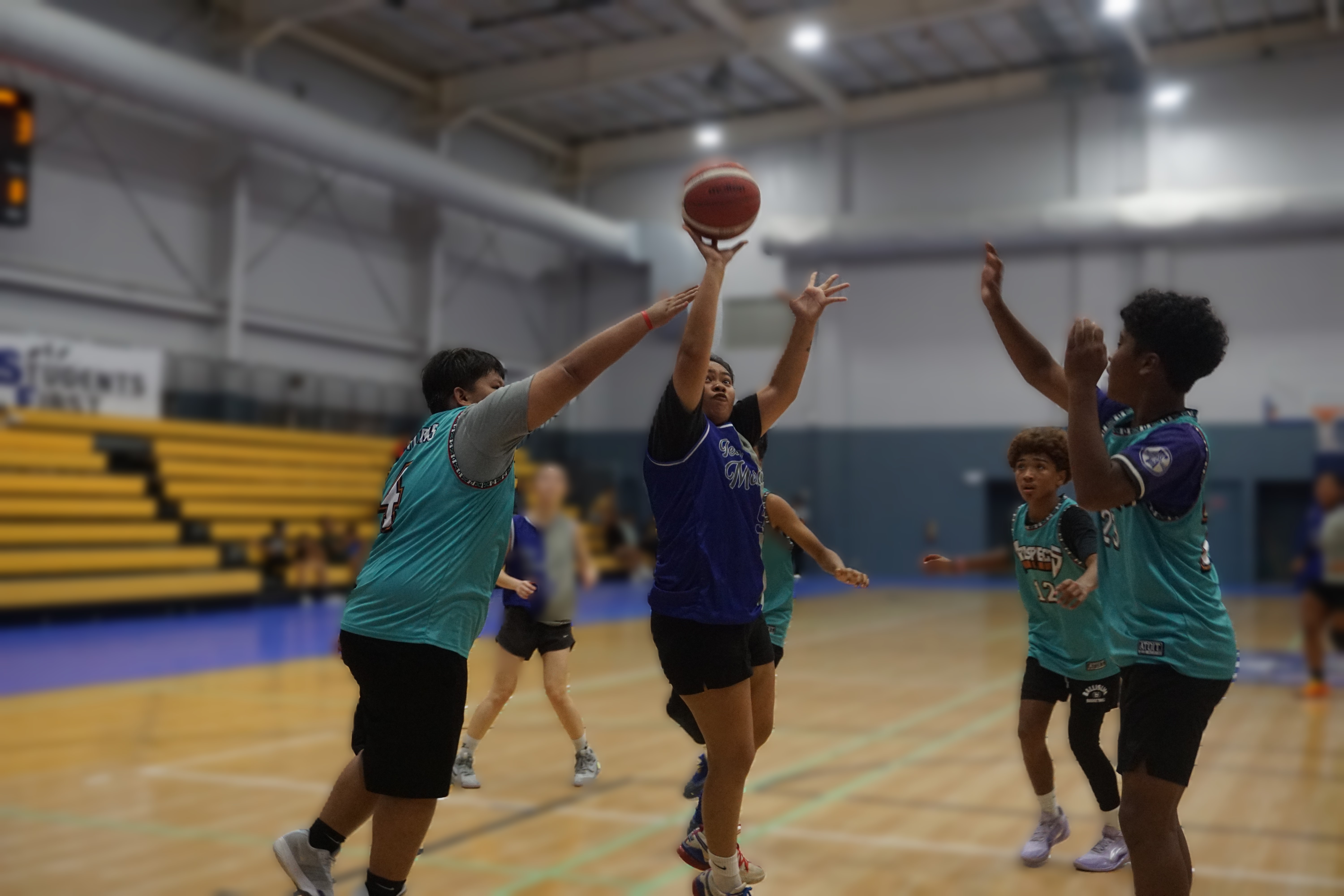 Team Marianas' Sylvina Simram takes the midrange shot during a game against Prospects in the Pokka Cup 2024 at the Ada gym on Friday.