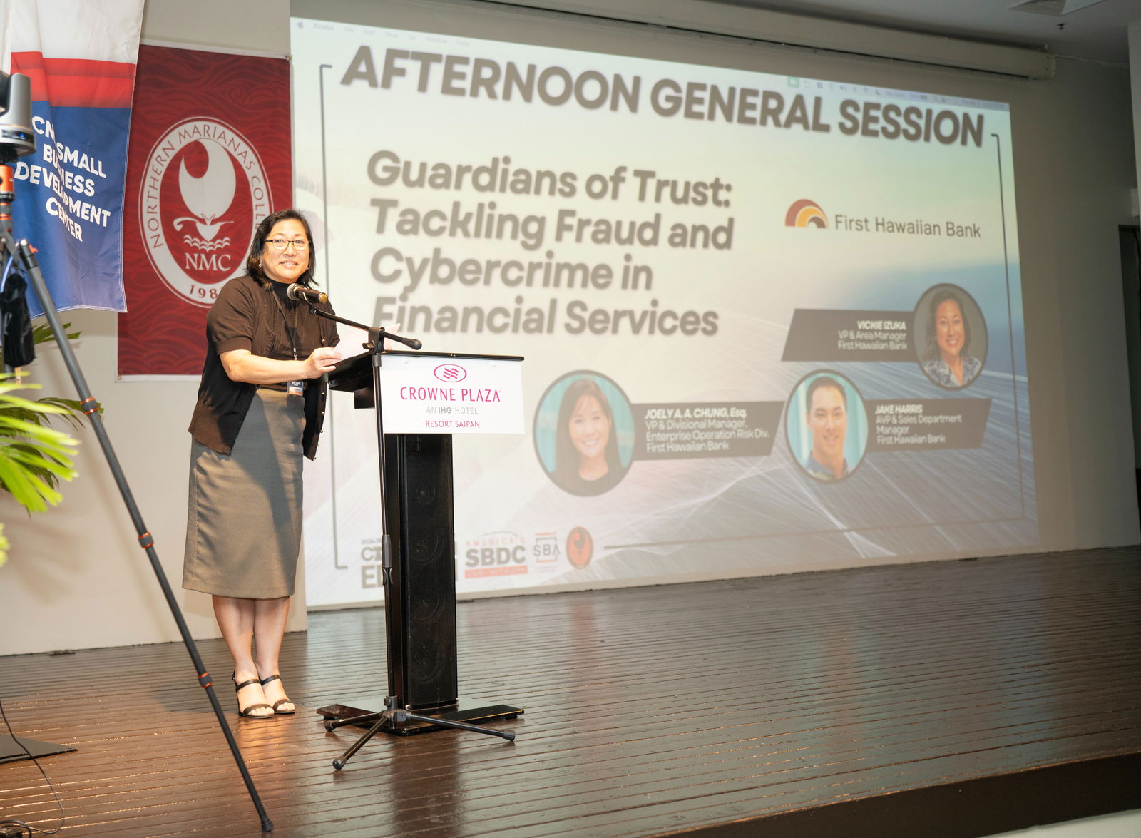 Vickie Izuka introduces Honolulu-based FHB presenters on tackling fraud and cybercrime in financial services.