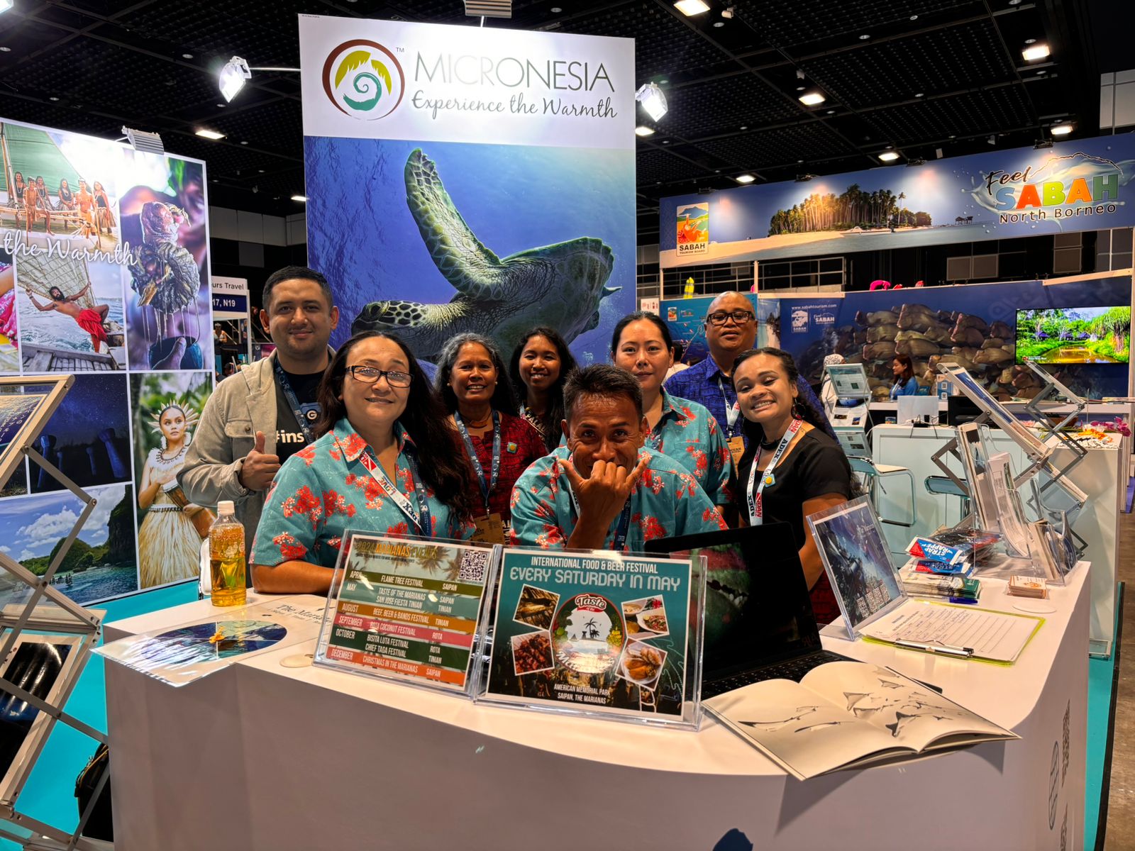 Delegates from the Marianas, Guam, and Palau collaborate to promote diving in the Micronesia region and their respective island countries and territories during ADEX Ocean Festival Singapore on April 12-14, 2024.