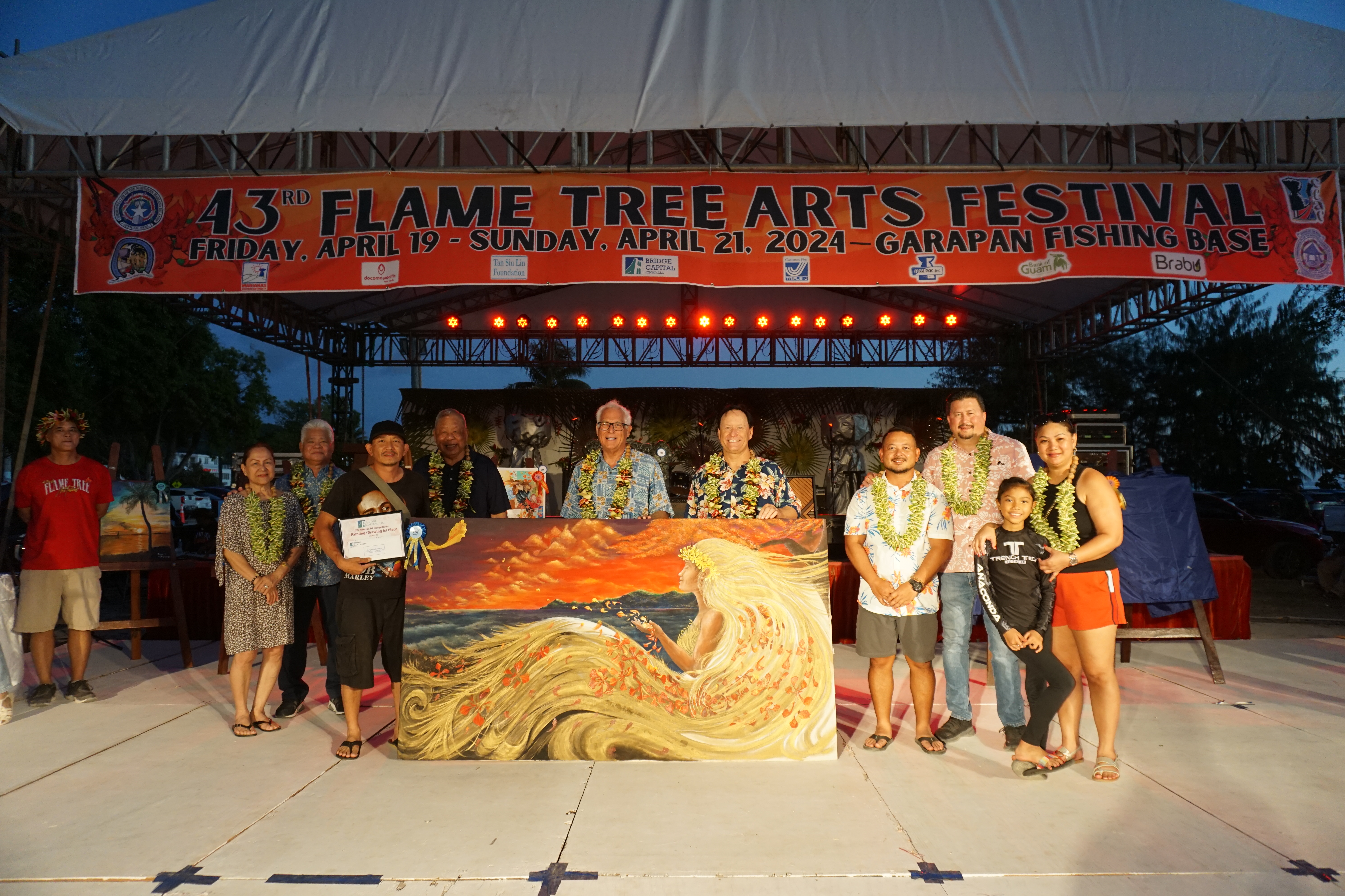 Michael Nishimura’s “Flores Abot” was the top entry in the painting and drawing division.