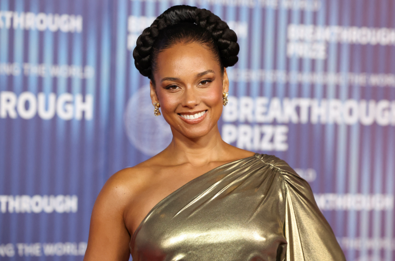 Alicia Keys attends the Breakthrough Prize awards in Los Angeles, California, April 13, 2024.