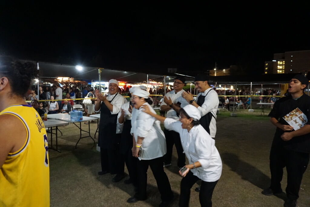 Antonette Cabrera reacts with surprise and happiness when she learns she is the top chef at the 2nd Annual HANMI-NMTech Pastry Chef Competition.