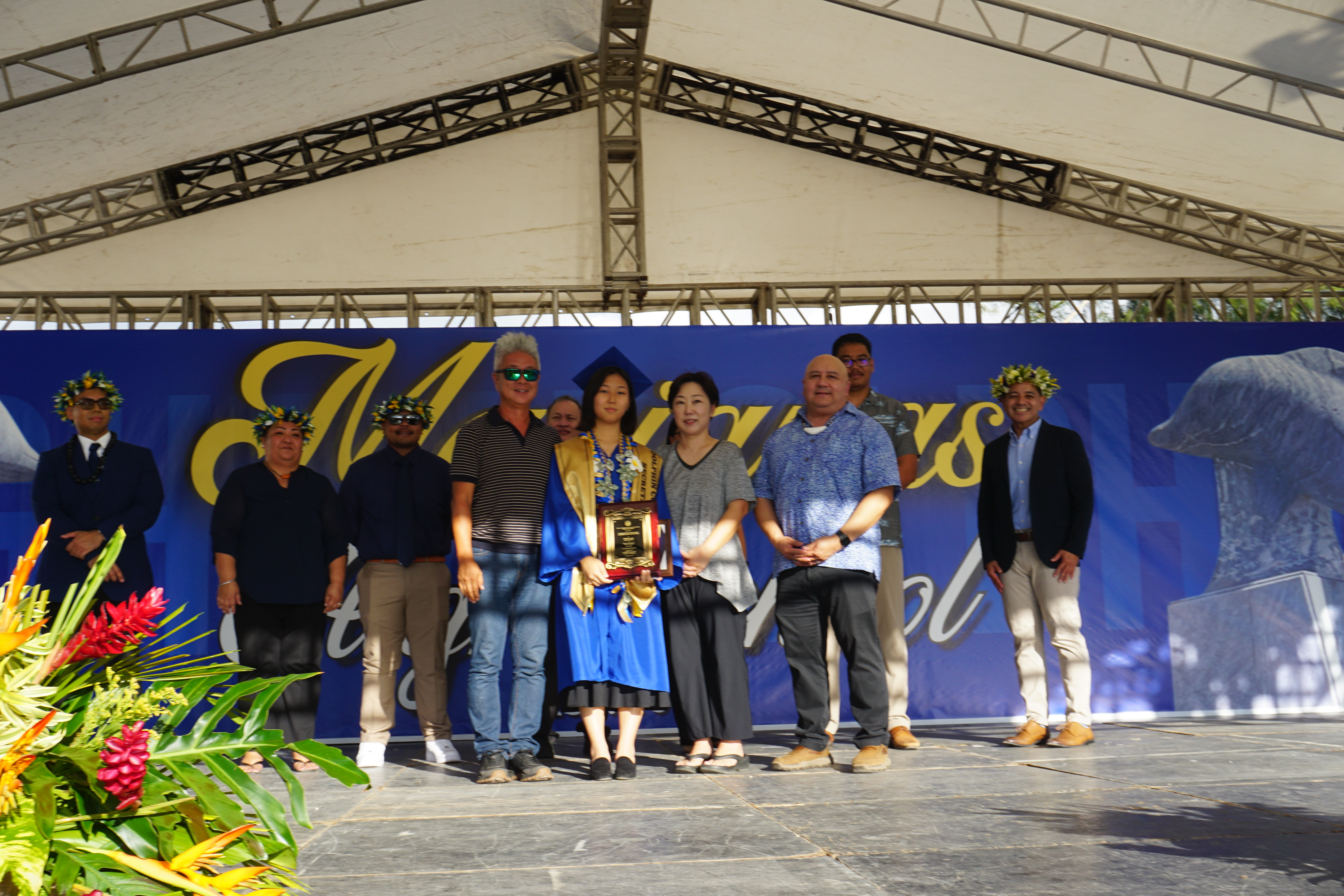 Class Salutatorian Bo Mee Park​ and her parents. 