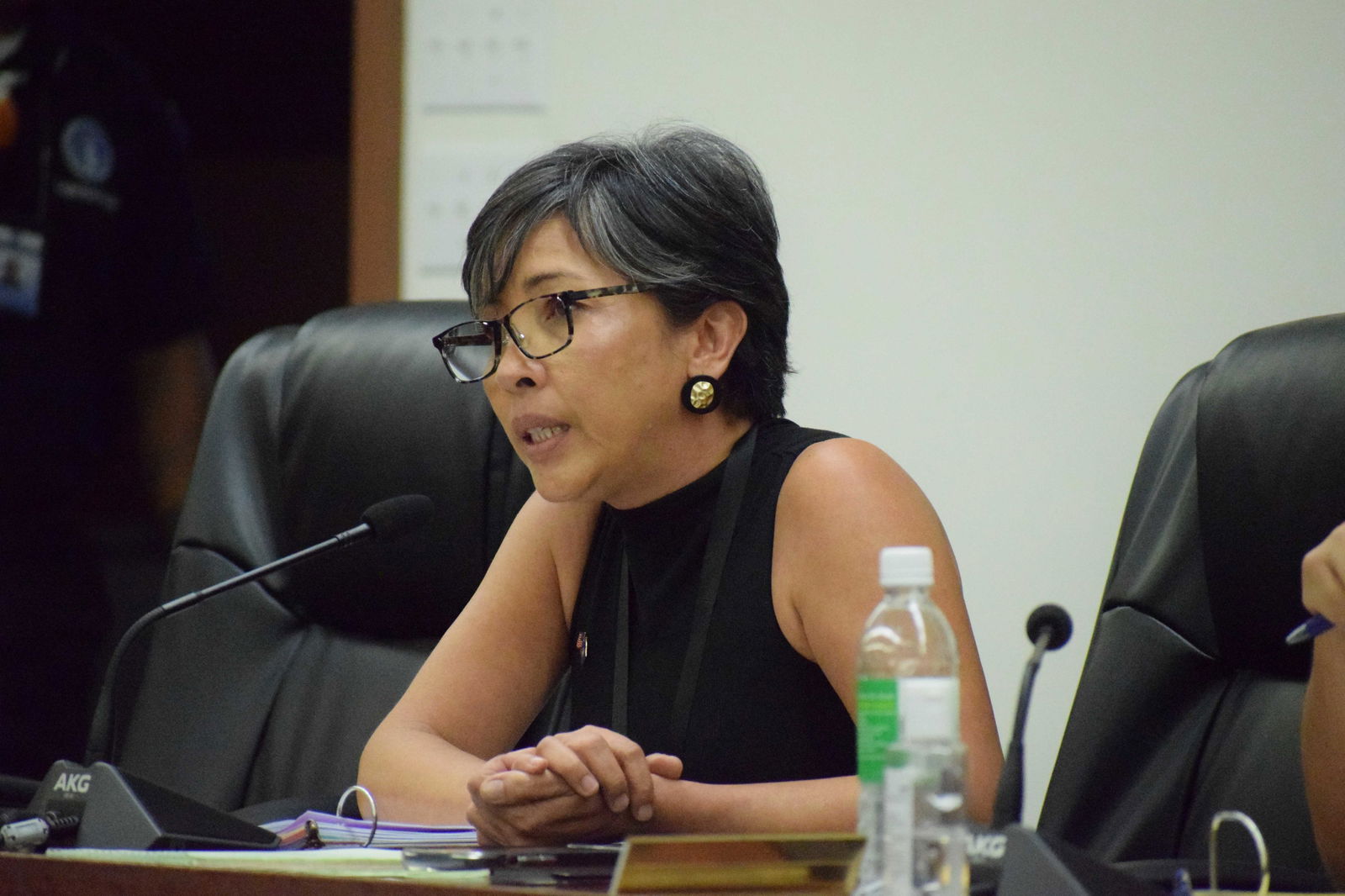Rep. Marissa Flores speaks during the miscellaneous part of the House session on Friday.