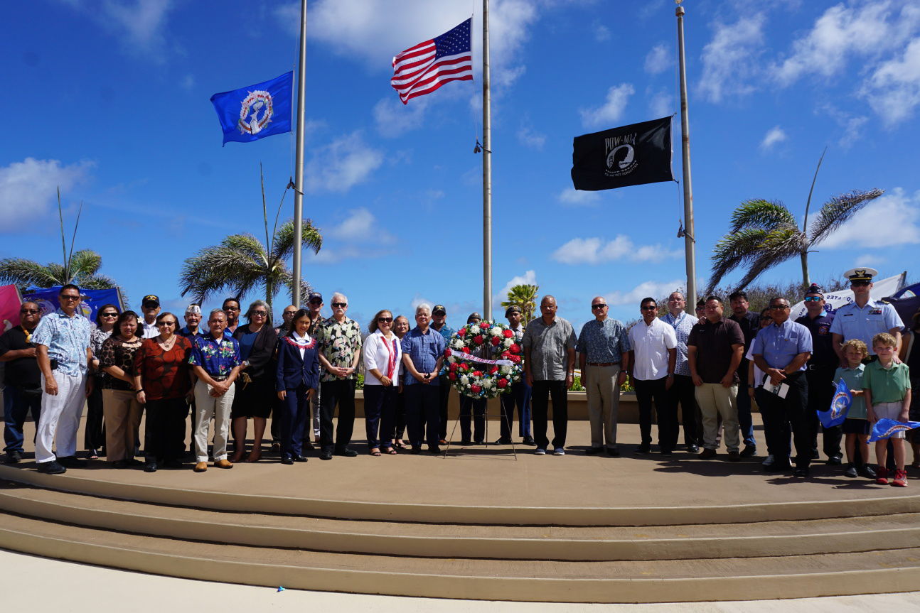 CNMI officials join veterans, their family members and other community members  at the Veterans Cemetery on Monday, May 27, to commemorate Memorial Day.