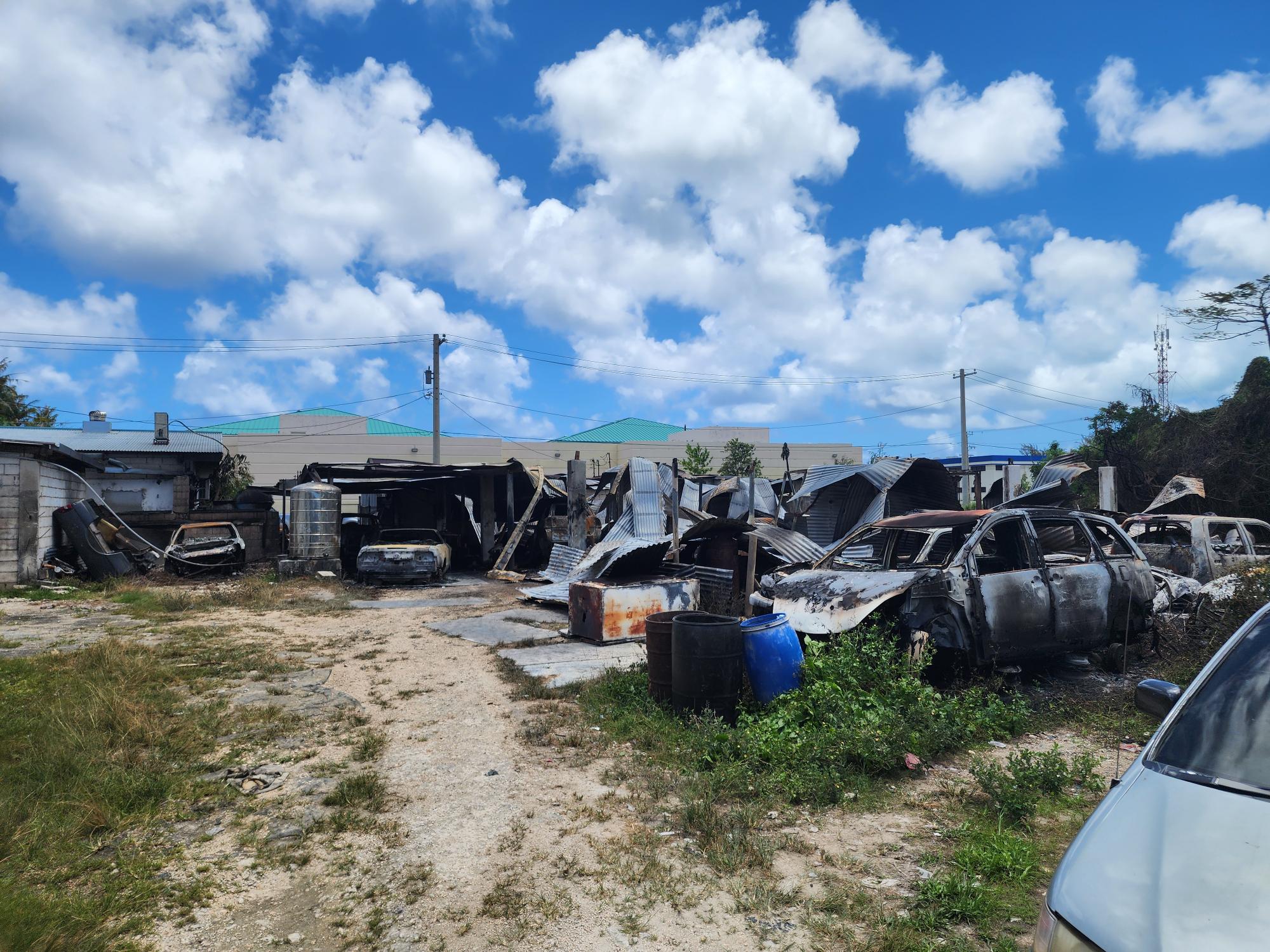 The ELS Auto Shop in Susupe was left in ruins by fire.