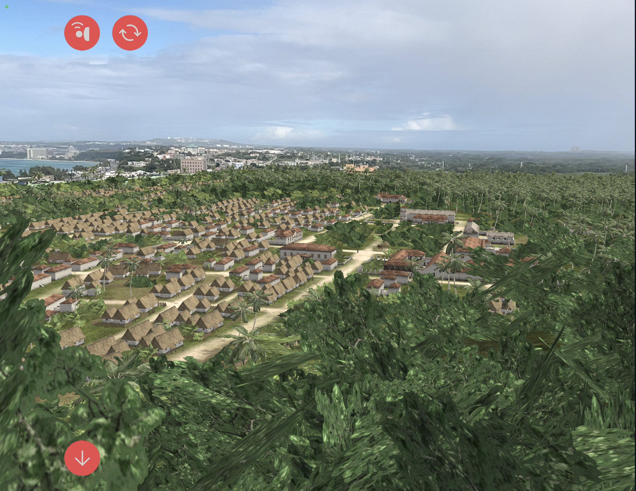 The Bisita: Historic Guam mobile app showcases an augmented reality image of Hagatña  in 1890, projected over contemporary Guam.