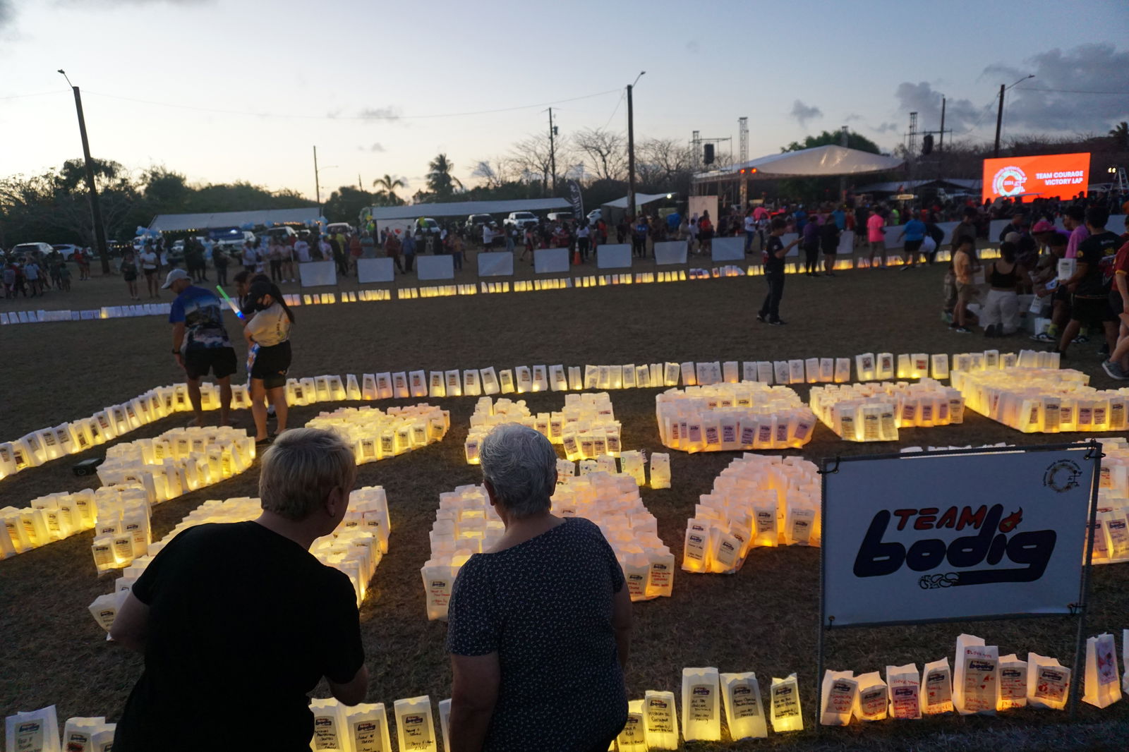 The lighting of luminaries that bear the names of those affected by cancer are one of the highlights of the annual Marianas March Against Cancer.