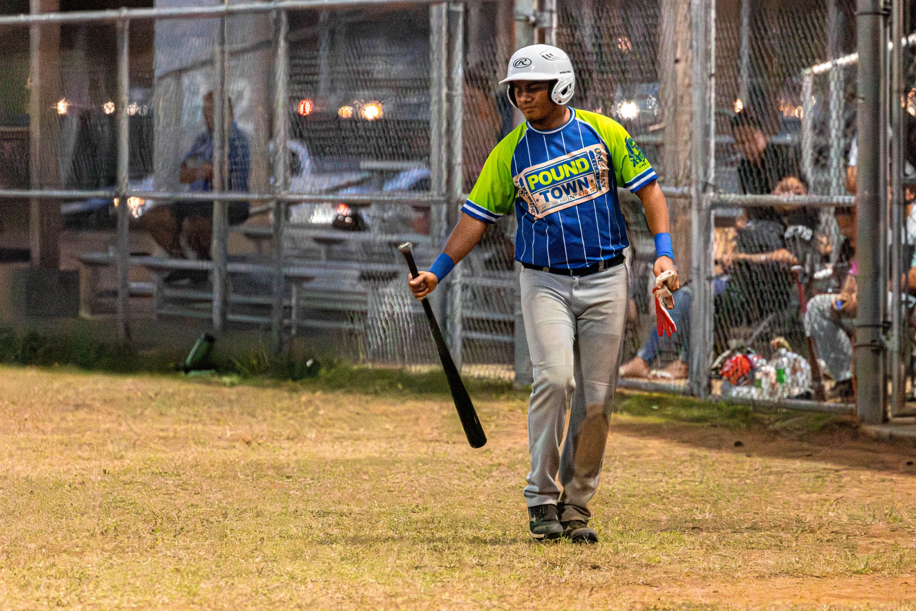 Sandlot's Juan Iguel preps for his turn at bat during a game against the Braves in the 2024 Tan Holdings Saipan Baseball League at the Francisco "Tan Ko" Palacios Baseball Field.