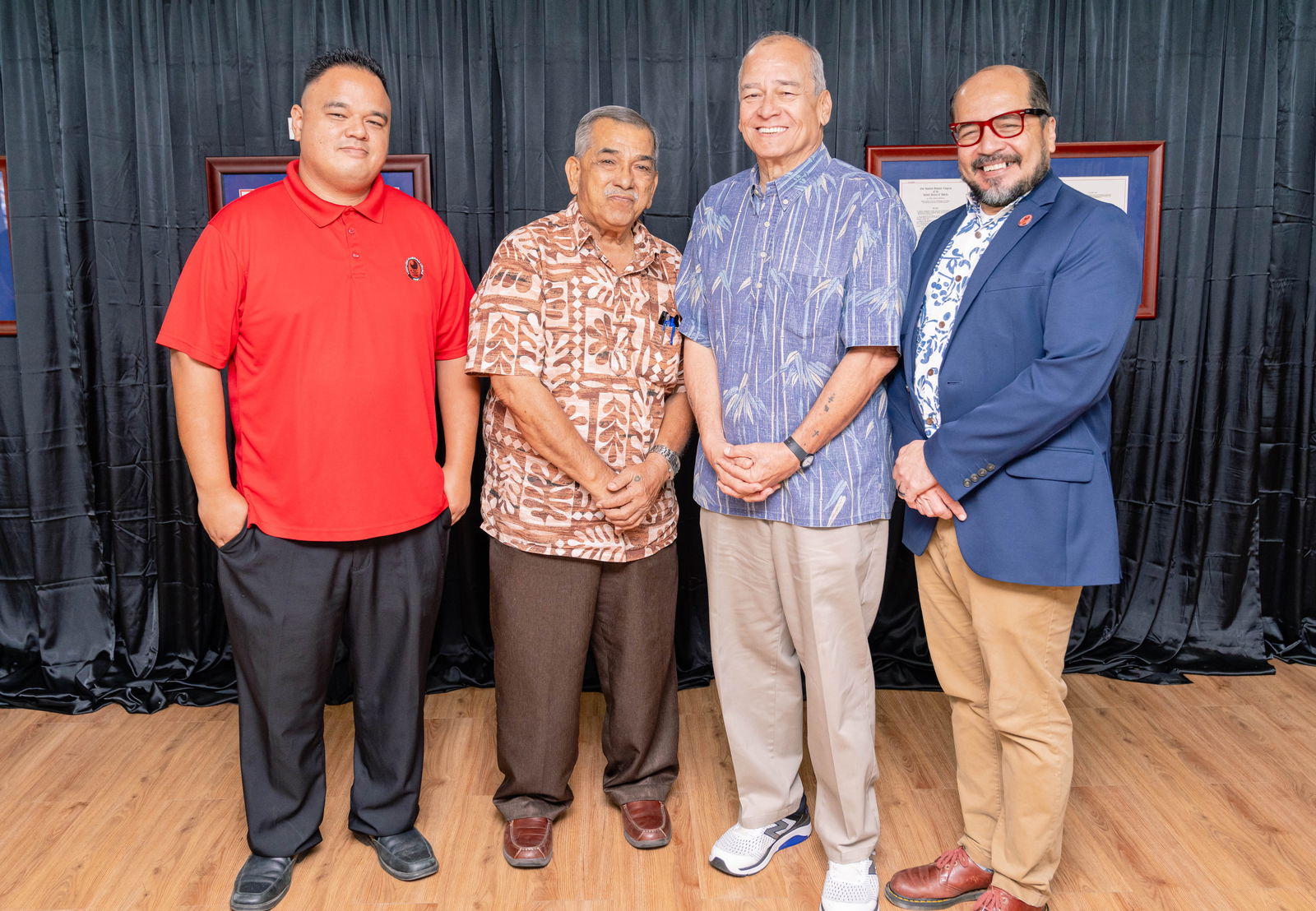 From left, CNMI Archivist Ray Muna, Special Assistant for Administration Oscar M. Babauta, U.S. Congressman Gregorio Kilili Camacho Sablan, and Northern Marianas College President Galvin Deleon Guerrero, EdD.