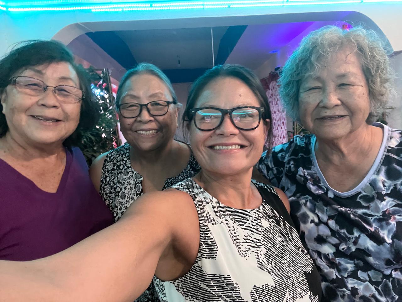 With godmother Magdalena Reyes, mother Serafina King-Nabors and Aunt Rosa Lazaro.