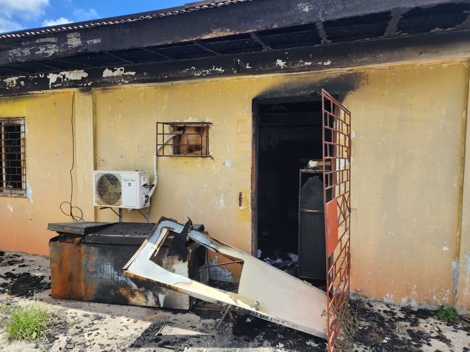 One of the two houses in Susupe that were gutted by the fire that broke out from a nearby auto shop.