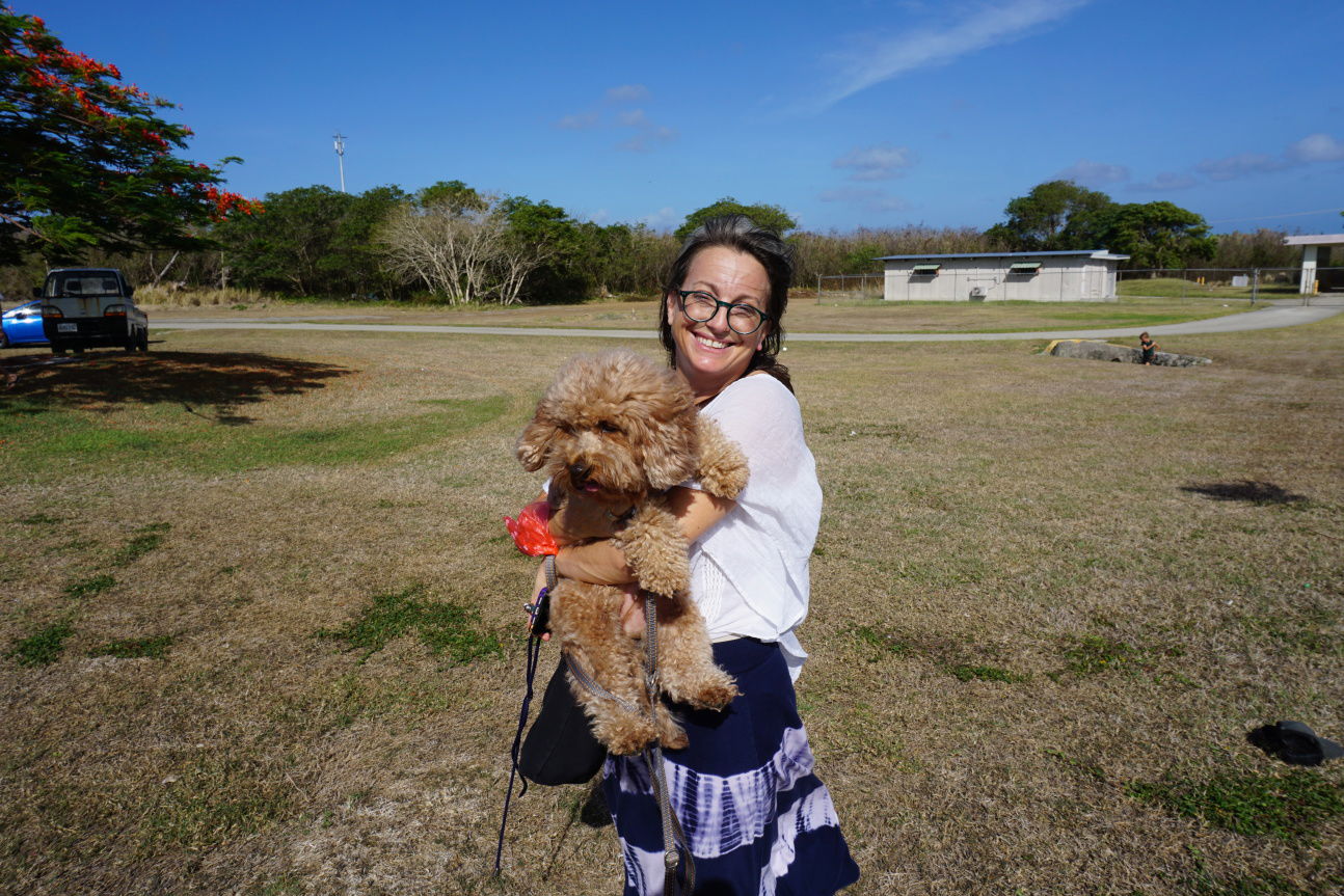 Kim Morgan and her dog Tabouleh