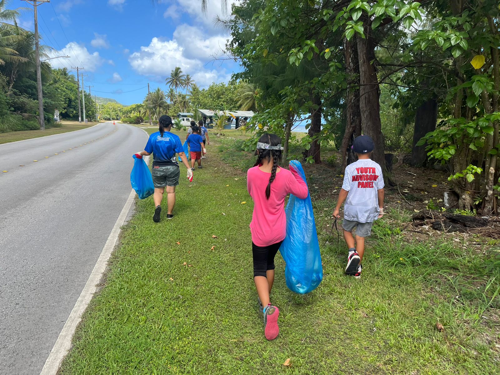 The roadside of “Nature’s Treasure Island” gets a touch-up by students of Sinapalo Elementary School in Rota as part of the Marianas Tourism Month cleanup on May 18, 2024.