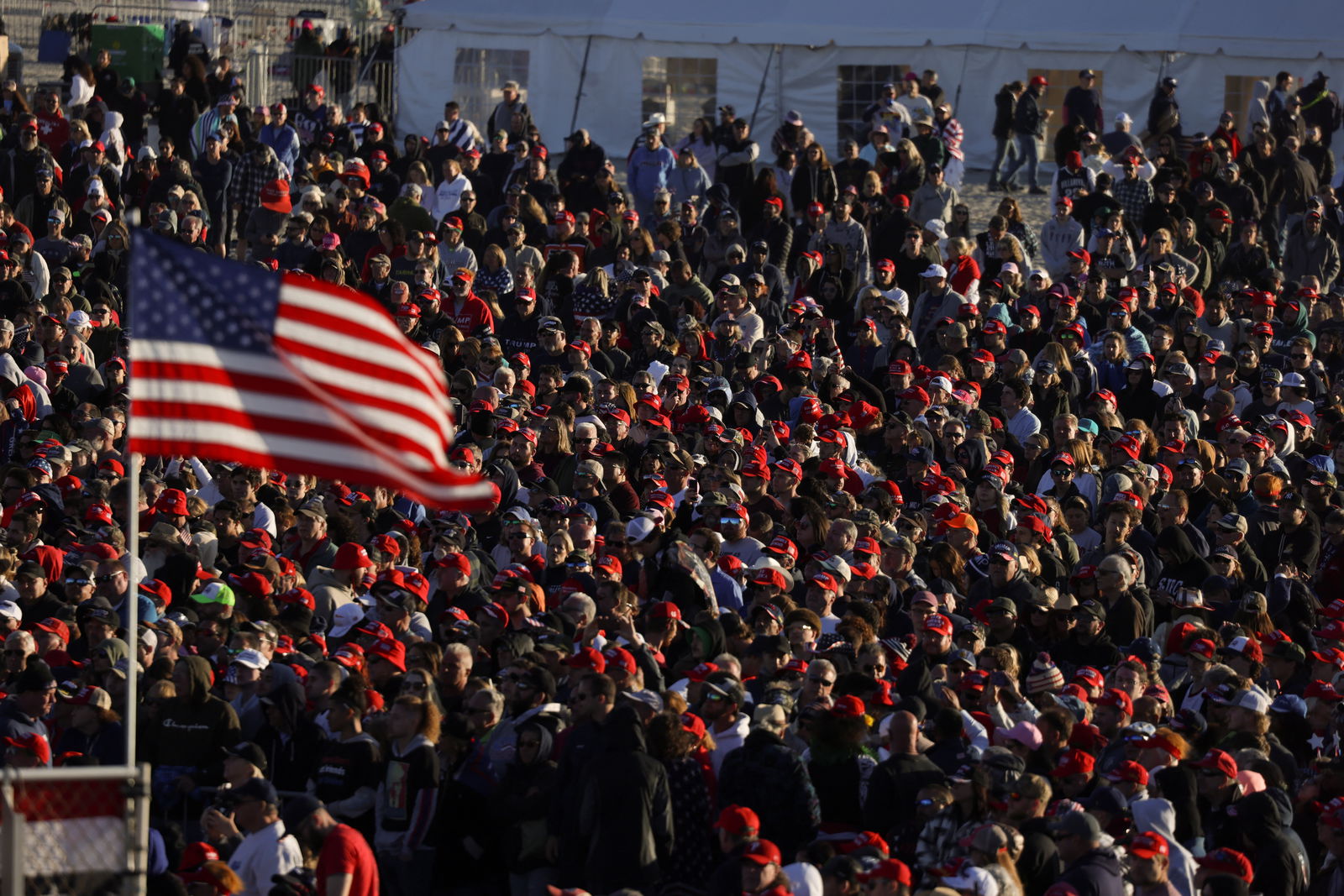 Supporters attend a rally held by Republican presidential candidate Donald Trump in Wildwood, New Jersey, May 11, 2024.