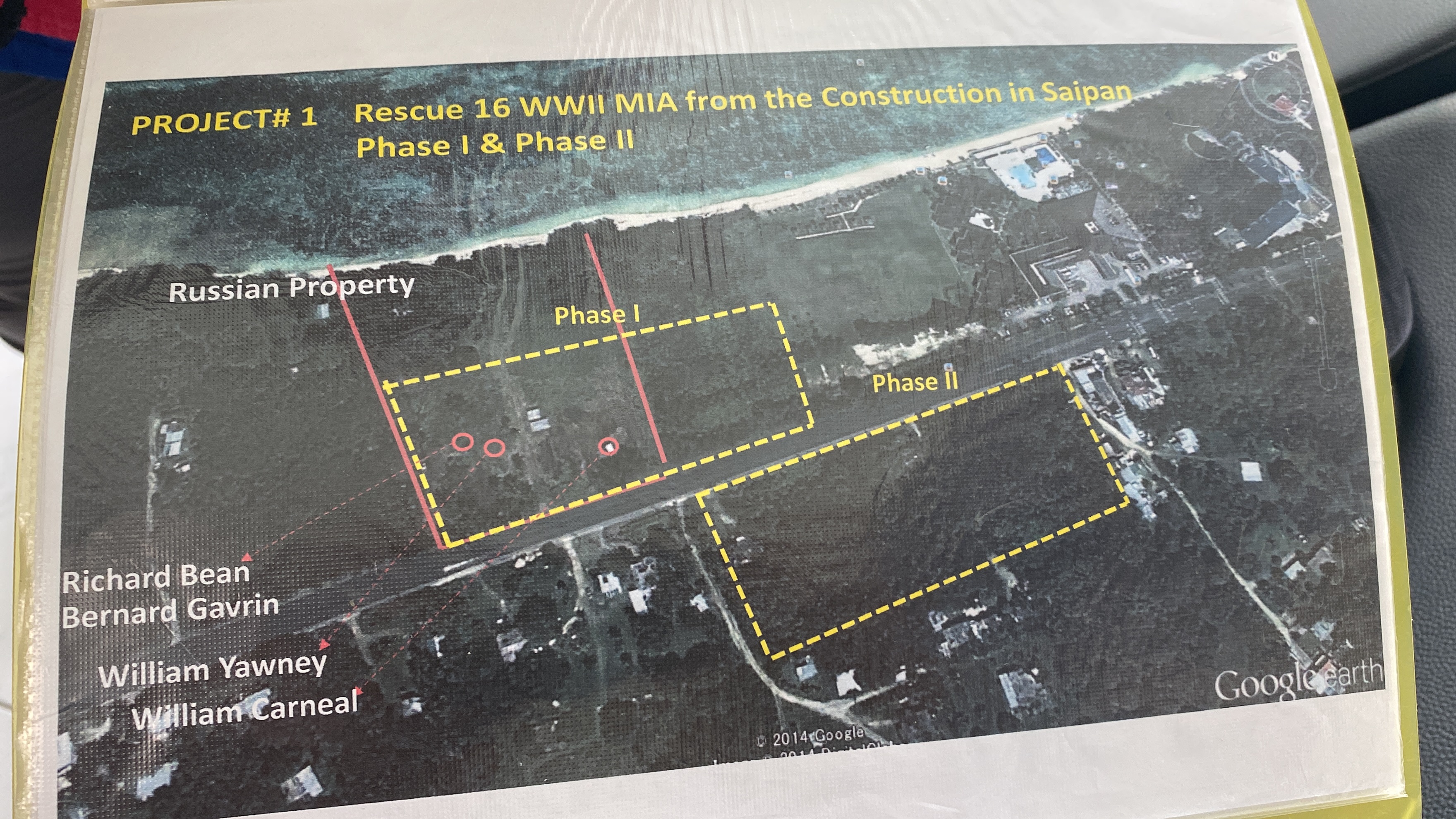 Excavations in this area of Achugao, south of Aqua Resort Club, resulted in the discovery of human remains, including those of American servicemembers. Kuentai-USA believes there are more human remains in the immediate and surrounding areas.