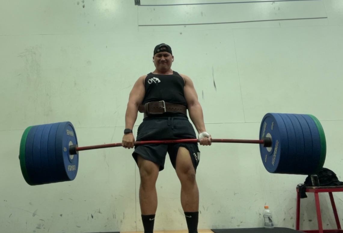 SSG Donivan Mendiola, a U.S. Army soldier from the CNMI, successfully lifts 555lbs to win first place in the 90kg weight class of the Strongest Man Deadlift competition at the K-16 Seoul Air Base, in South Korea.