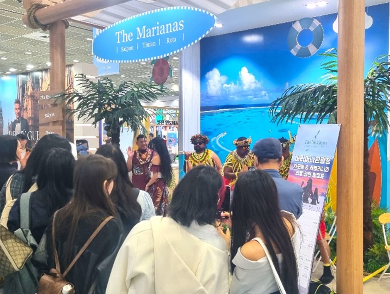 The Marianas was named the “Most Popular Booth” at the 39th Seoul International Travel Fair held on May 9-12, 2024, at CODEX in Seoul, South Korea.  The fair attracted 42,000 attendees, and the Marianas Visitors Authority’s booth featured indigenous Chamorro and Carolinian dancers and information about Saipan, Rota, and Tinian.