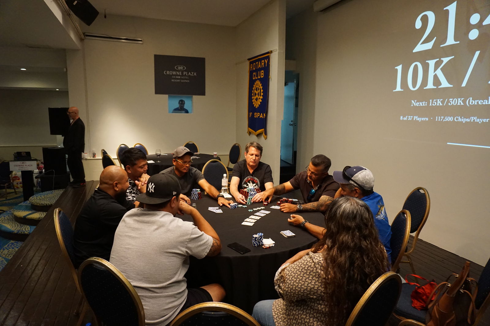 The Texas Hold ‘em table at the Saipan Rotary Club’s Las Vegas Night fundraising event on May 11 at the Crowne Plaza Resort. 