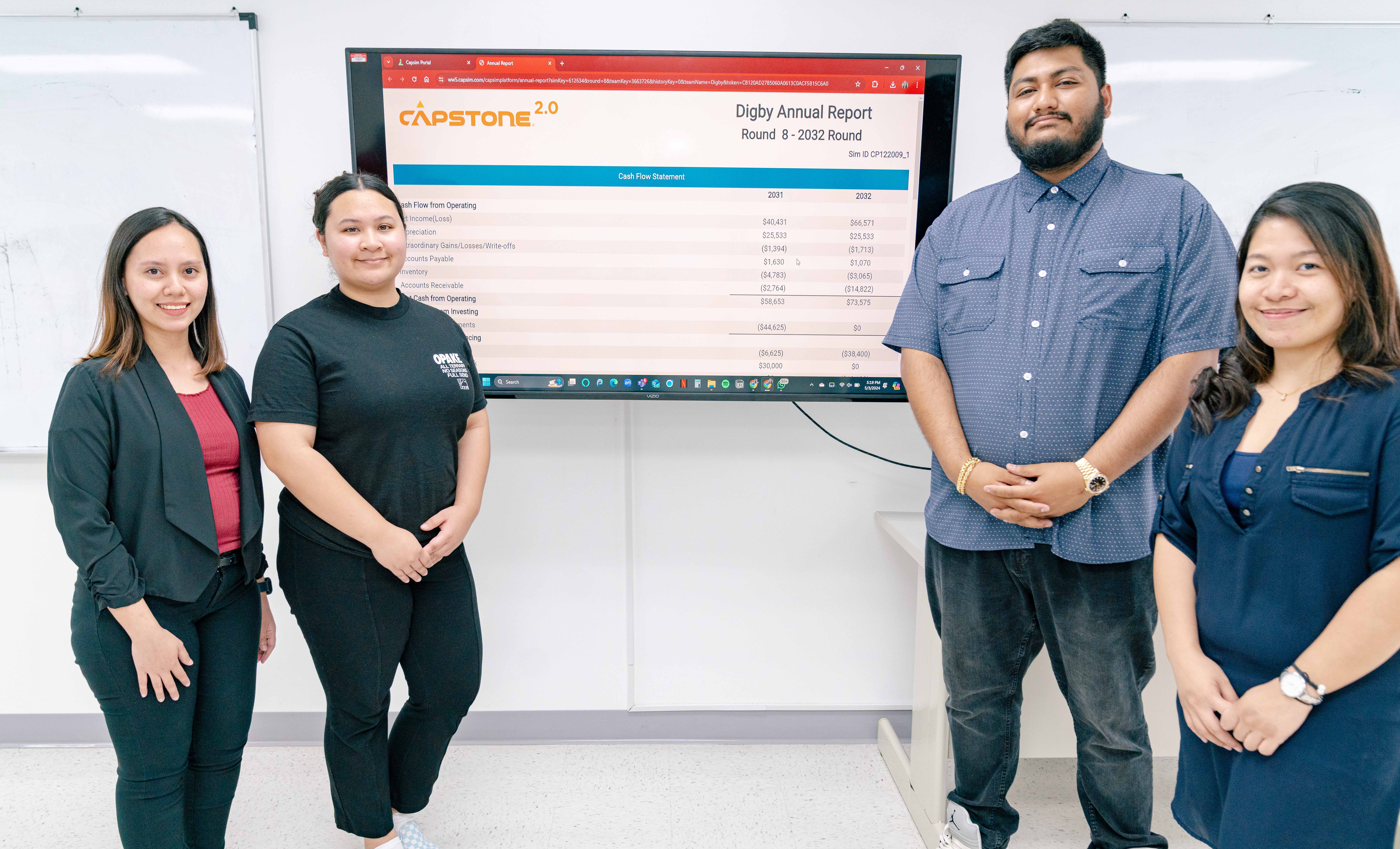 Northern Marianas College School of Business students Edilberto Javier III, Marineth Cardinio, Halia Taisacan and Mary “Ahby” Fronda.