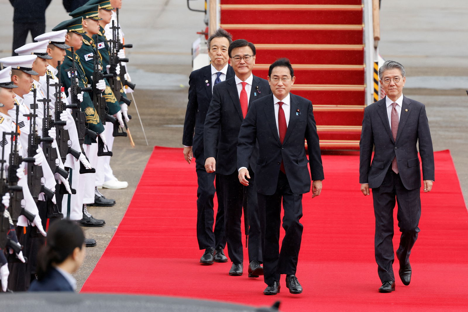 Japanese Prime Minister Fumio Kishida arrives to attend the trilateral summit with his South Korean and Chinese counterparts in Seoul, South Korea, May 26, 2024.