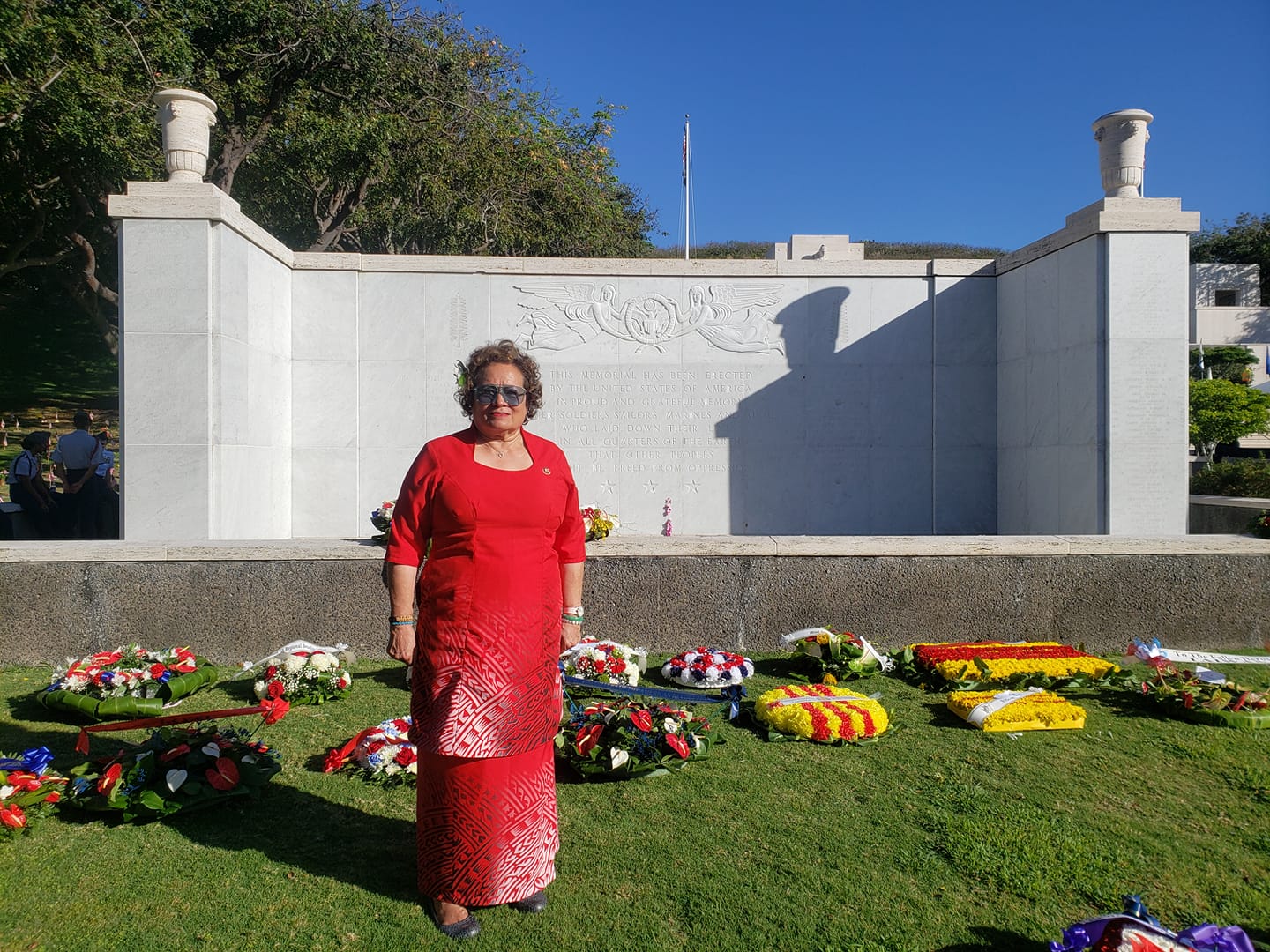 Congresswoman Amata at the National Memorial Cemetery of the Pacific.