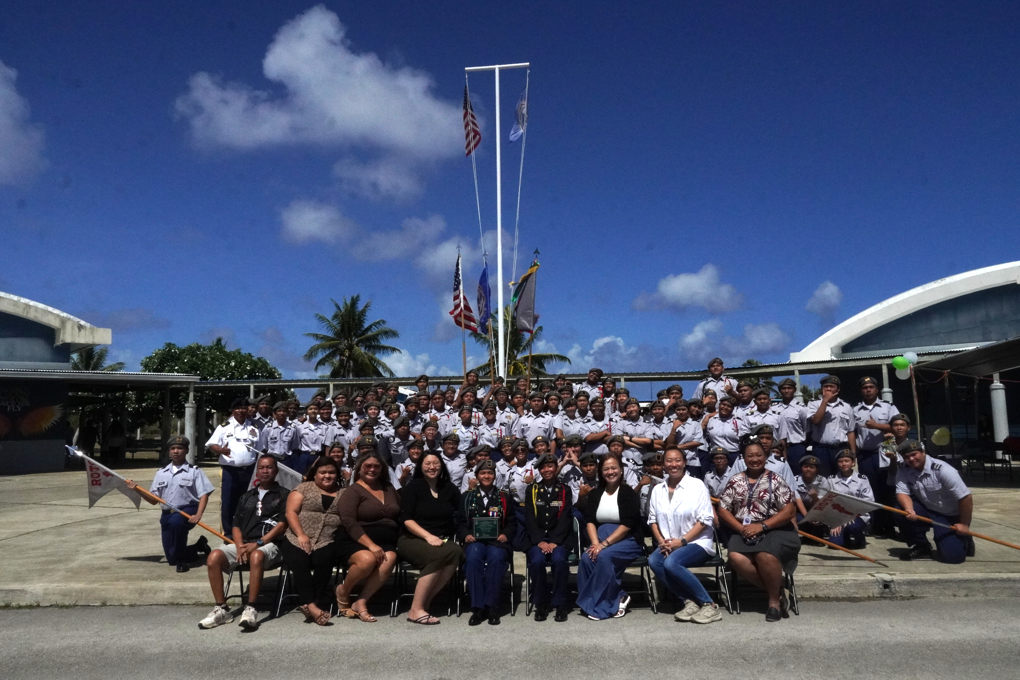 The Manta Ray Battalion cadets with SSHS officials and guests.