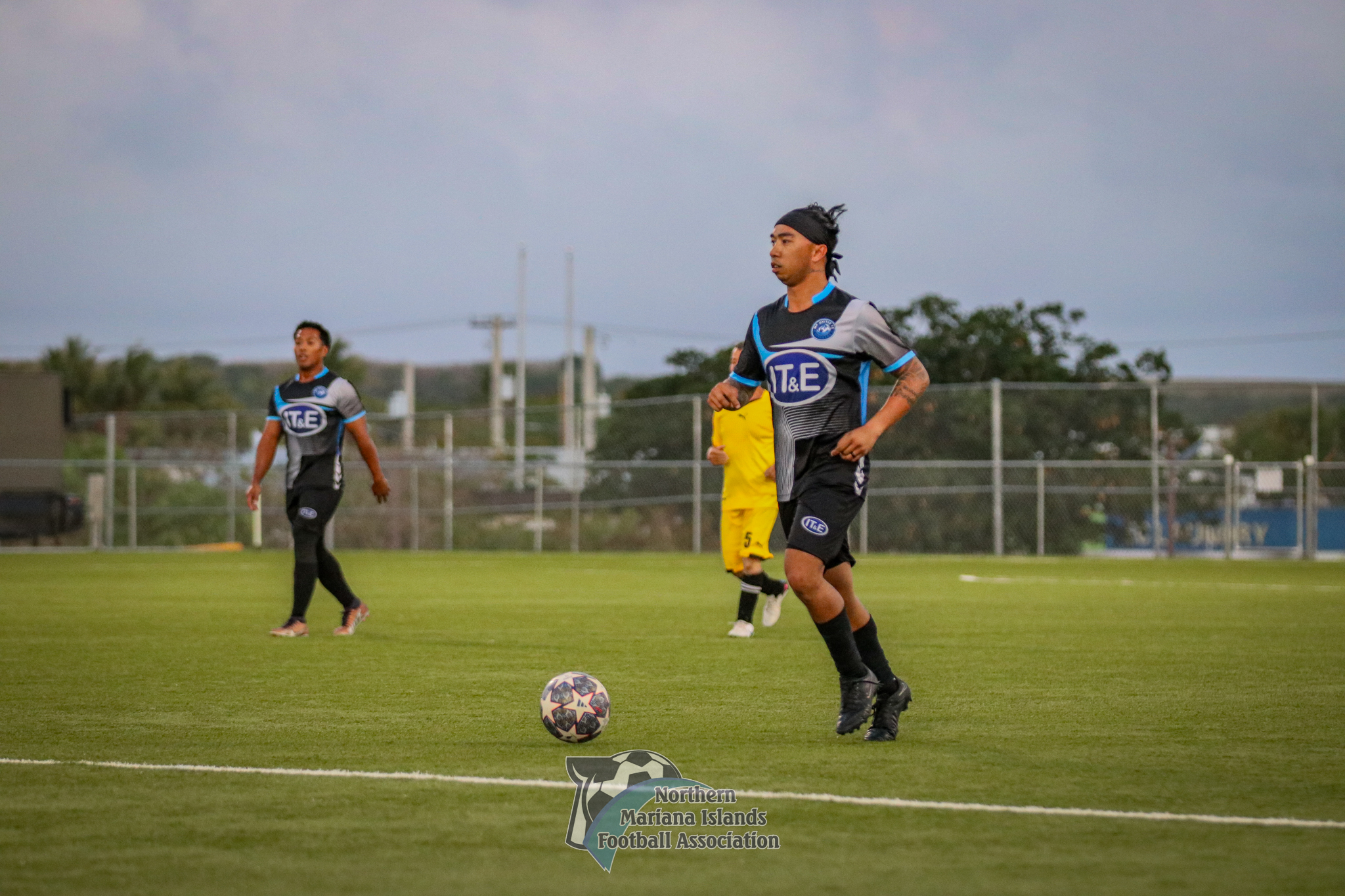 MPU's Juanito Sambile looks on as he sets the play against Matansa FC during a Marianas Soccer League 2 game at the NMI Soccer Training Center in Koblerville on Friday last week.