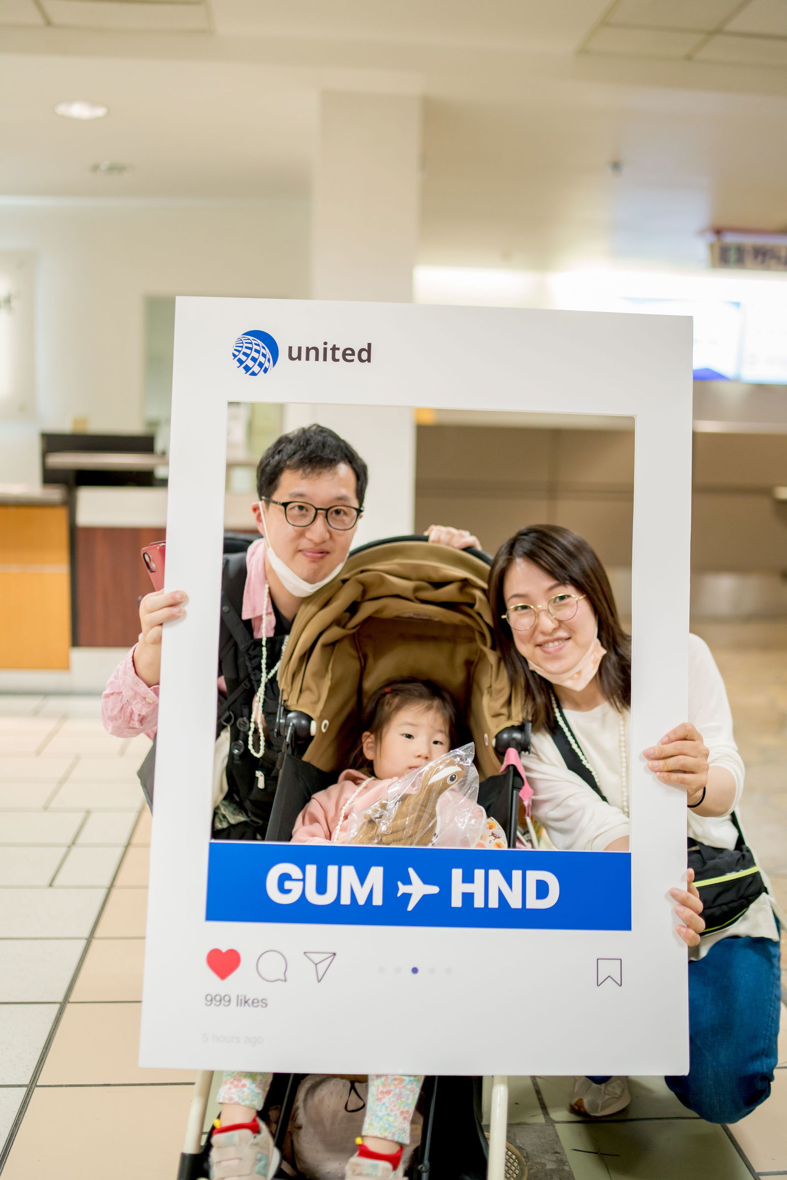 Passengers arrive on United Airlines’ Tokyo/Haneda-Guam inaugural flight on May 1, 2024.