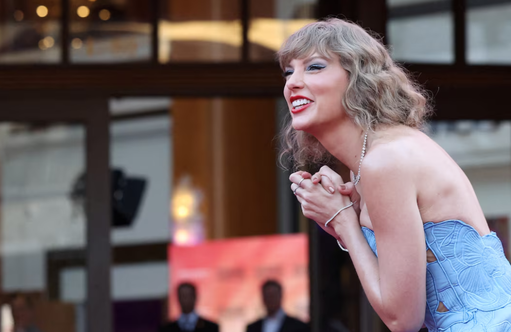 Taylor Swift attends a premiere for “Taylor Swift: The Eras Tour” in Los Angeles, California, Oct. 11, 2023.