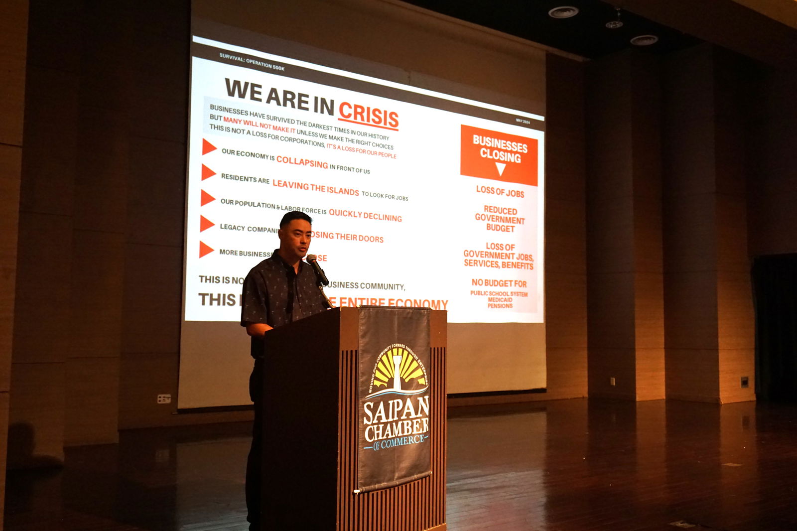 Joshua Wise, vice president of the Saipan Chamber of Commerce​, talks about the grave challenges facing the tourism-based local economy.