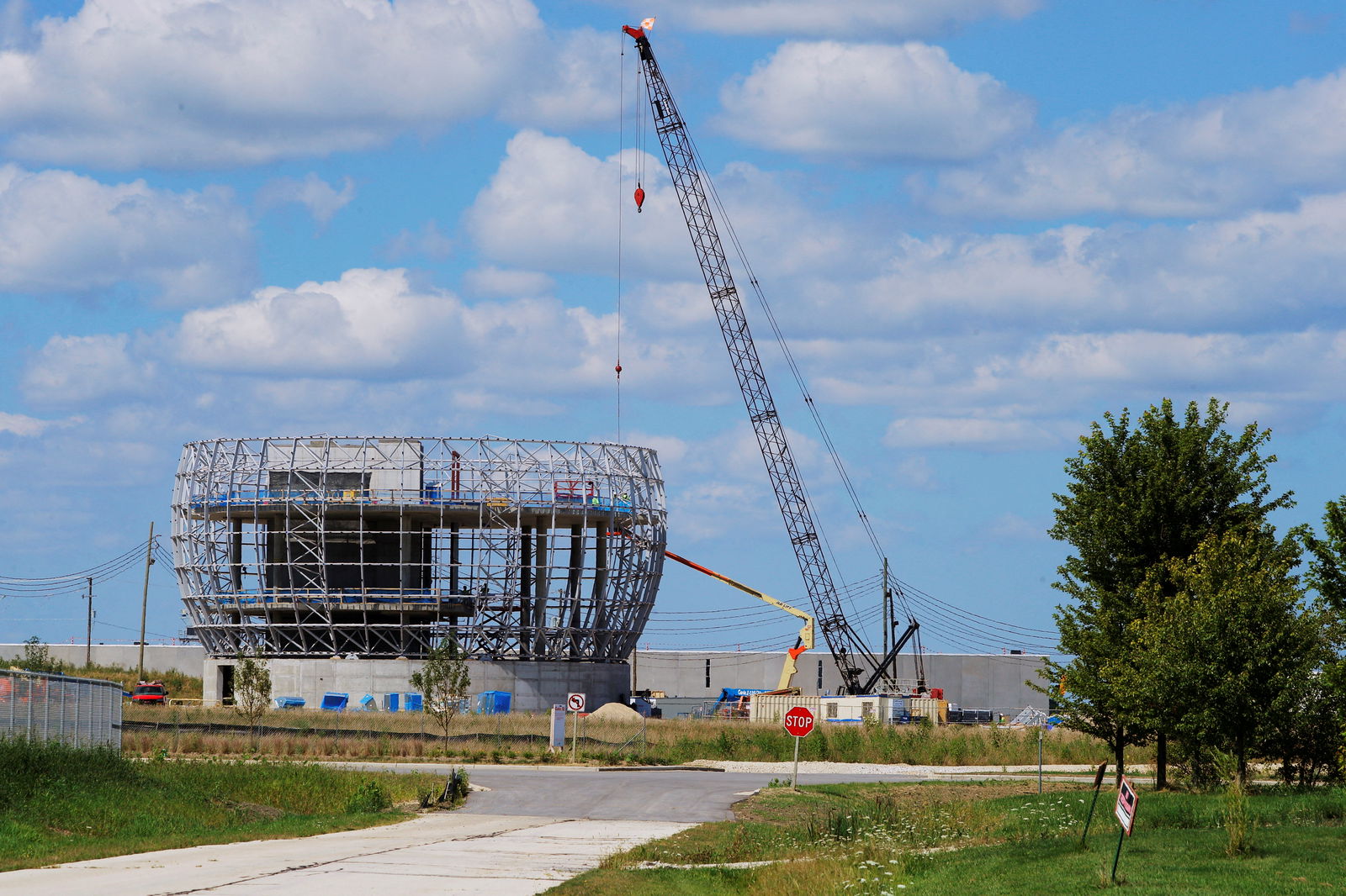 General view as construction continues on the Foxconn manufacturing complex in Mt. Pleasant, Wisconsin, Aug. 19, 2020.