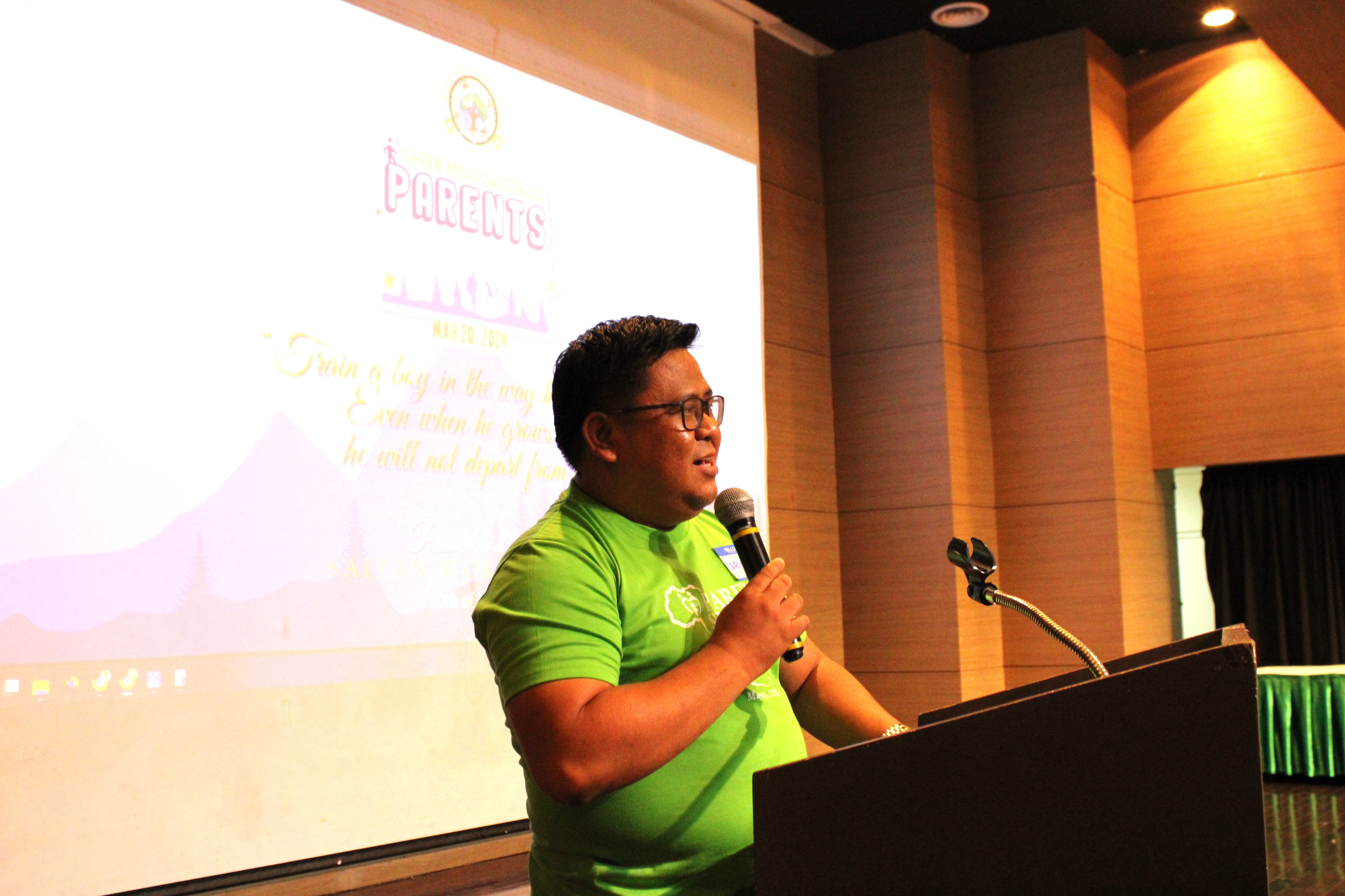 PTSA President Marvin Buston delivers the closing remarks.