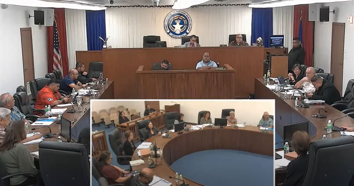 Department of Public Lands officials led by Secretary Teresita Santos, inset, appear before the House Ways and Means Committee during a budget hearing Monday.