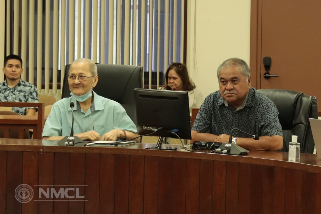 Commonwealth Economic Development Authority Executive Director Manuel A. Sablan and CEDA Chairman Frank Rabauliman appear before the House Ways and Means Committee on Thursday last week.