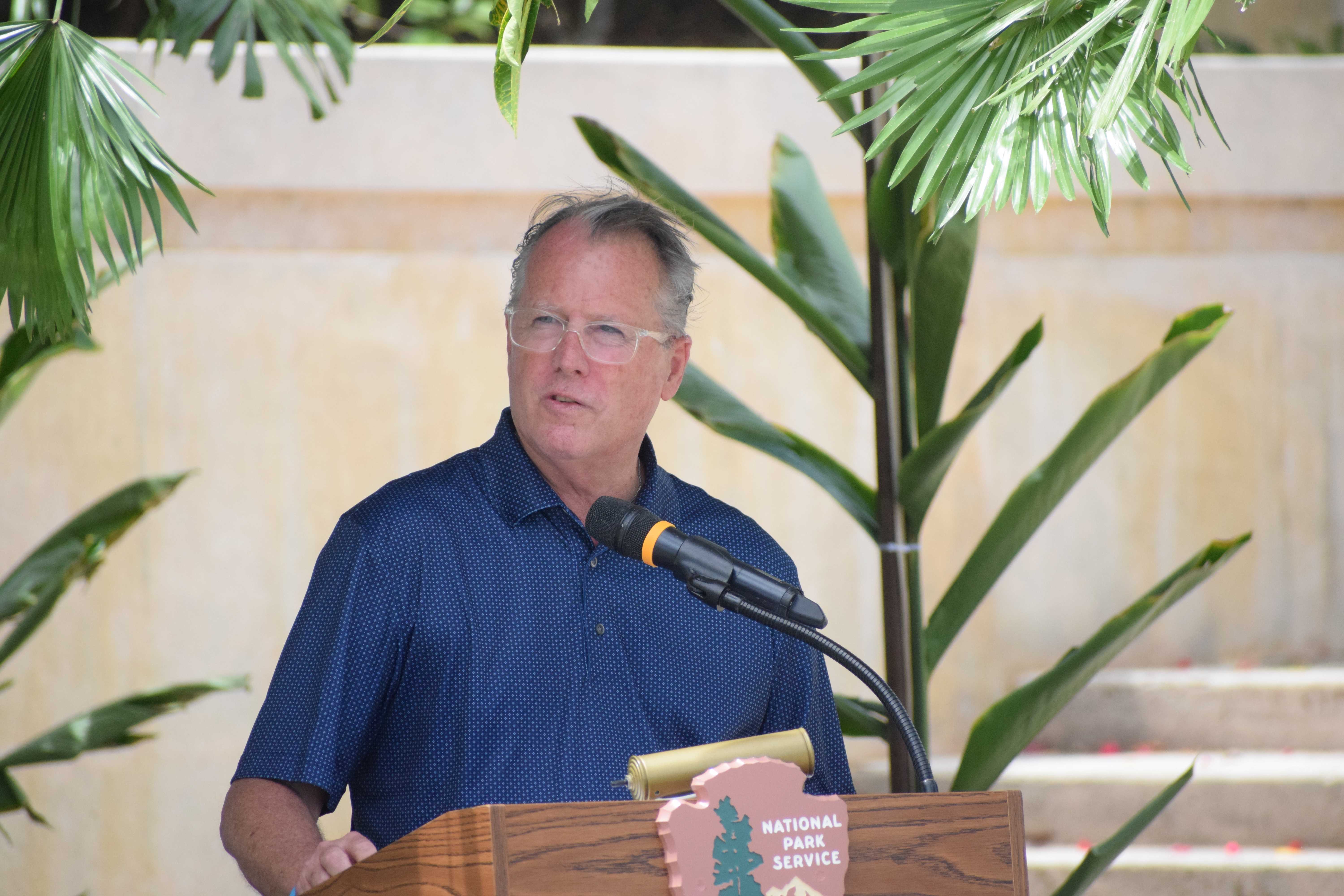 Military Sealift Command Counsel Tim Murphy delivers his keynote address.