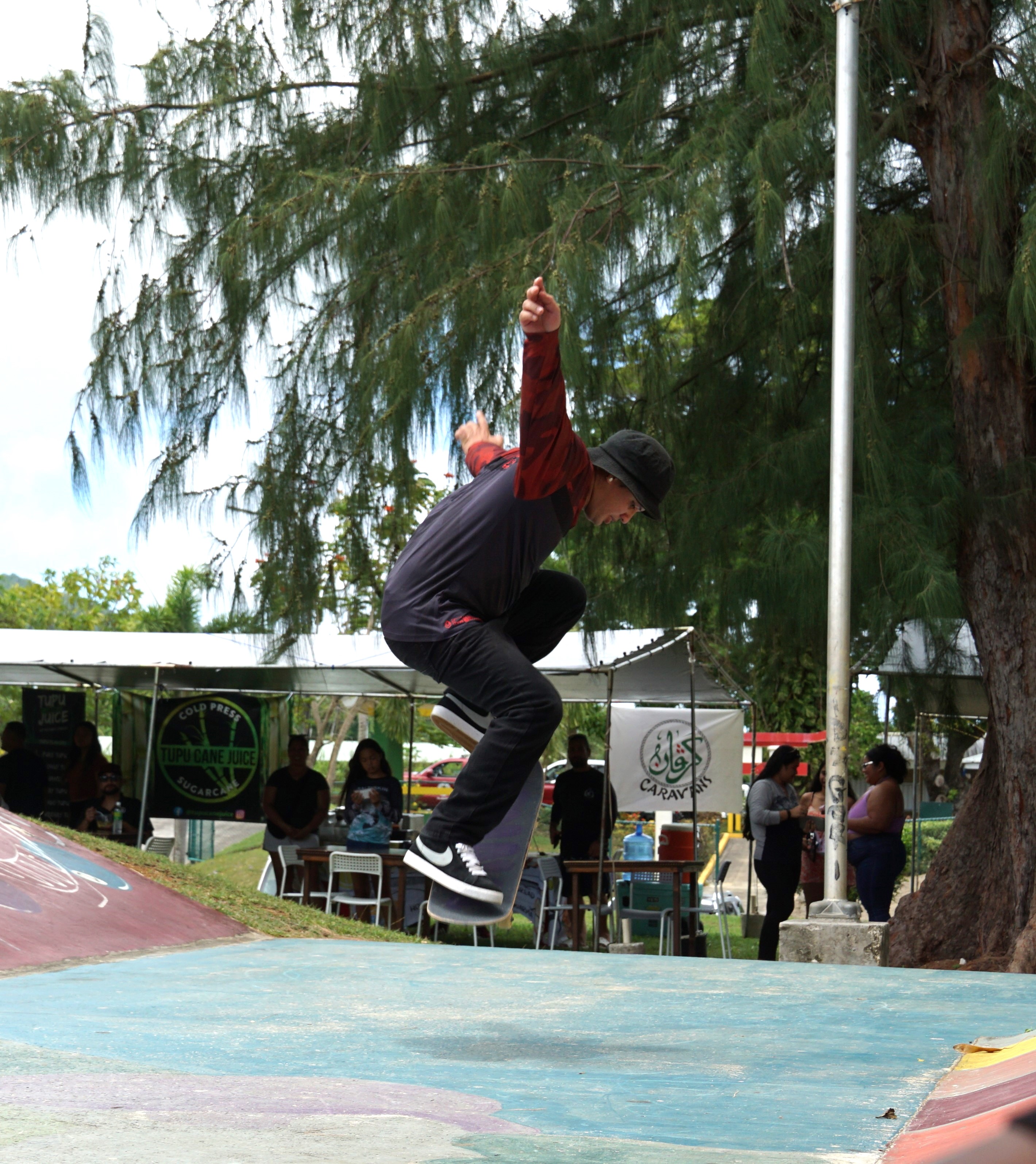 Tim Deleon Guerrero executes an ollie during a game of S-K-A-T-E in the 2nd Annual Marianas Skate Series at the Garapan Skate Park on Saturday.