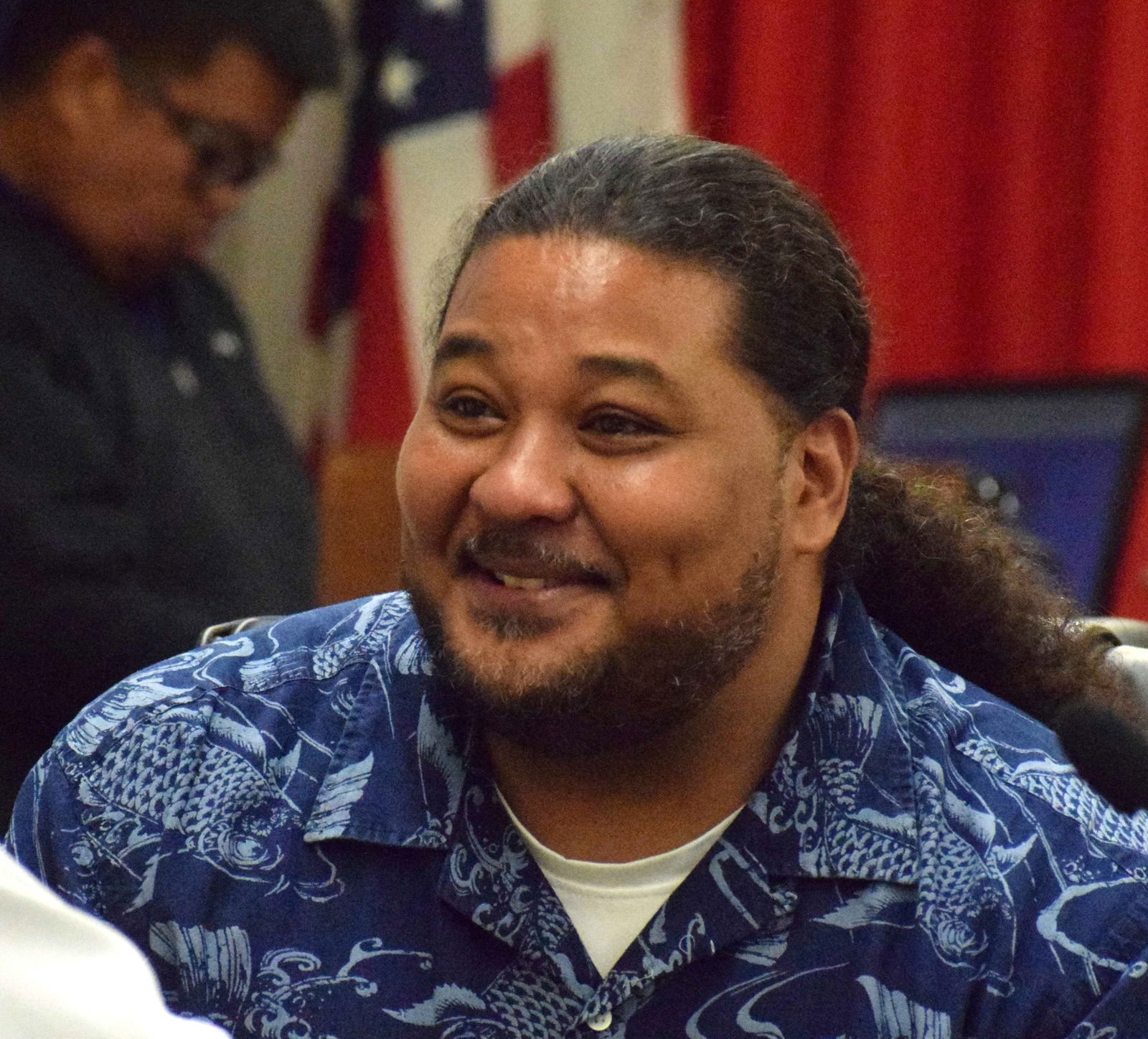 Sen. Karl King-Nabors smiles during a Senate session