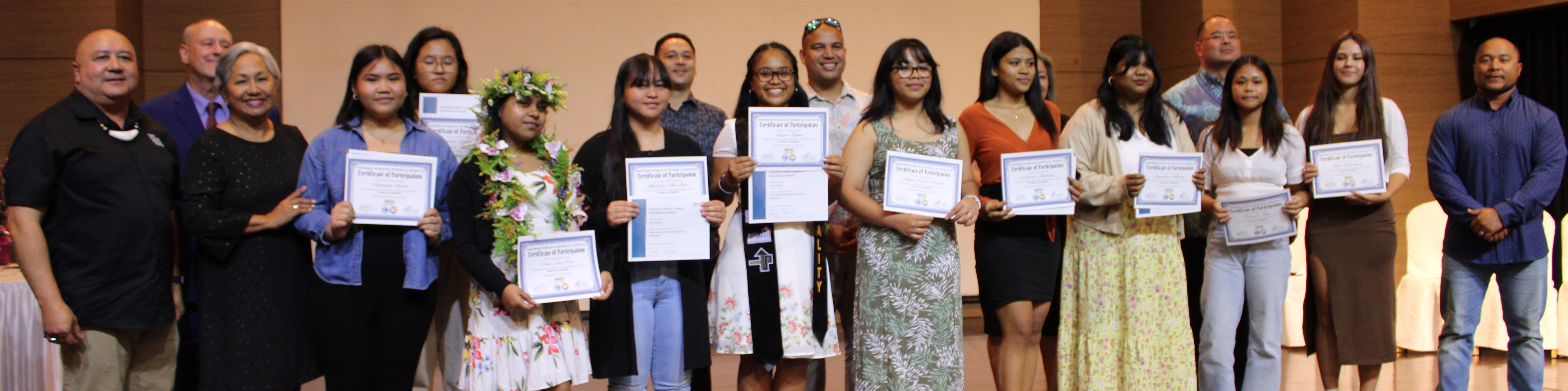 Kagman High School  hospitality students with Principal Ben Jones Jr.