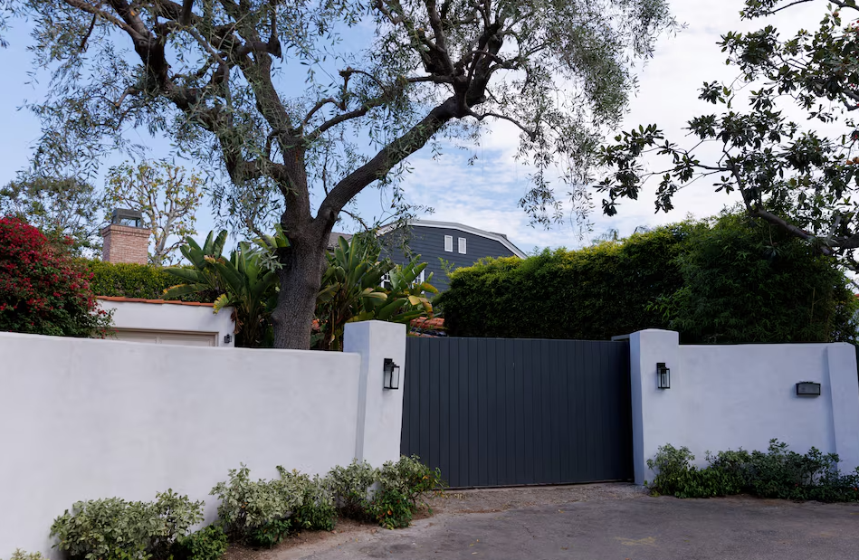 View of the front entrance of Marilyn Monroe's former Spanish Colonial-style house in Los Angeles, California, September 11, 2023.