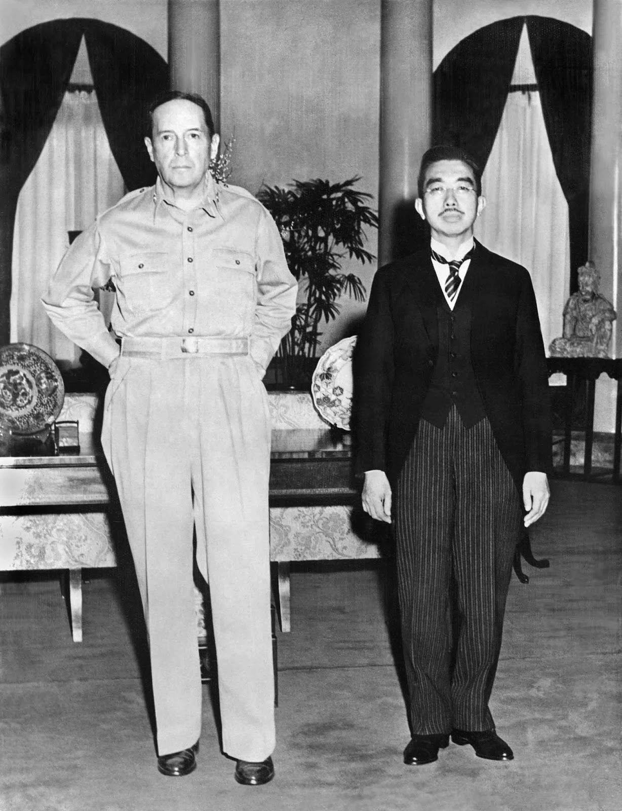 Gen. Douglas MacArthur with Emperor Hirohito.